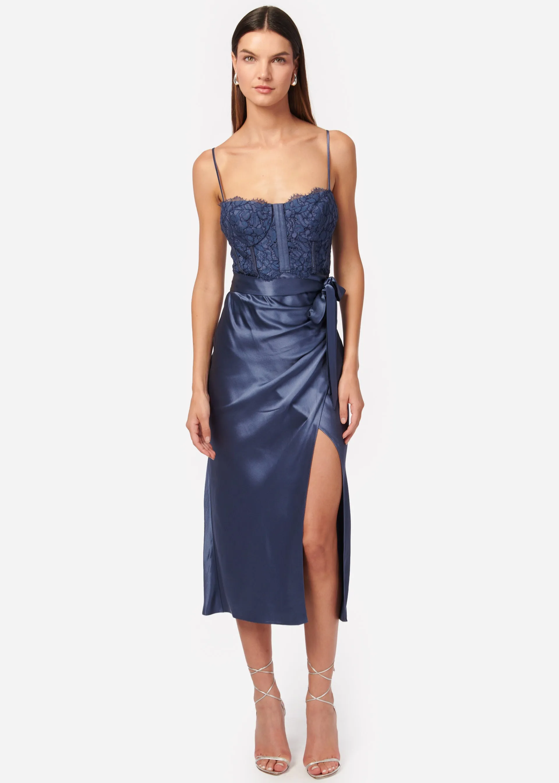 Tricia Corset Dress Stonewash sold by Cami NYC