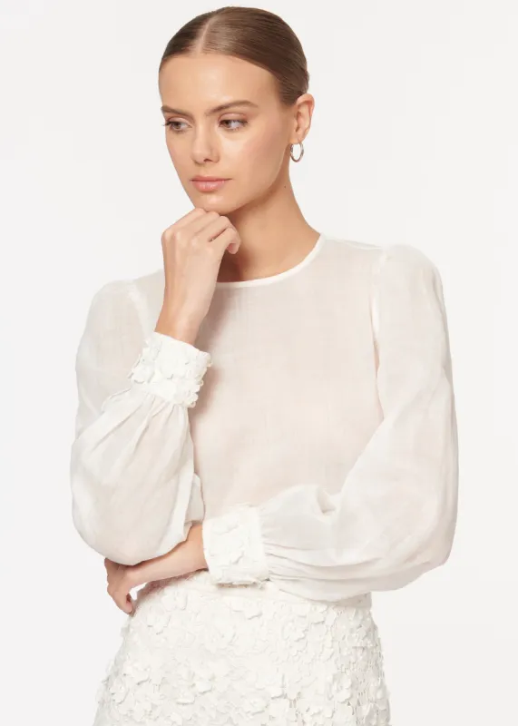 Vivi Applique Top White sold by Cami NYC
