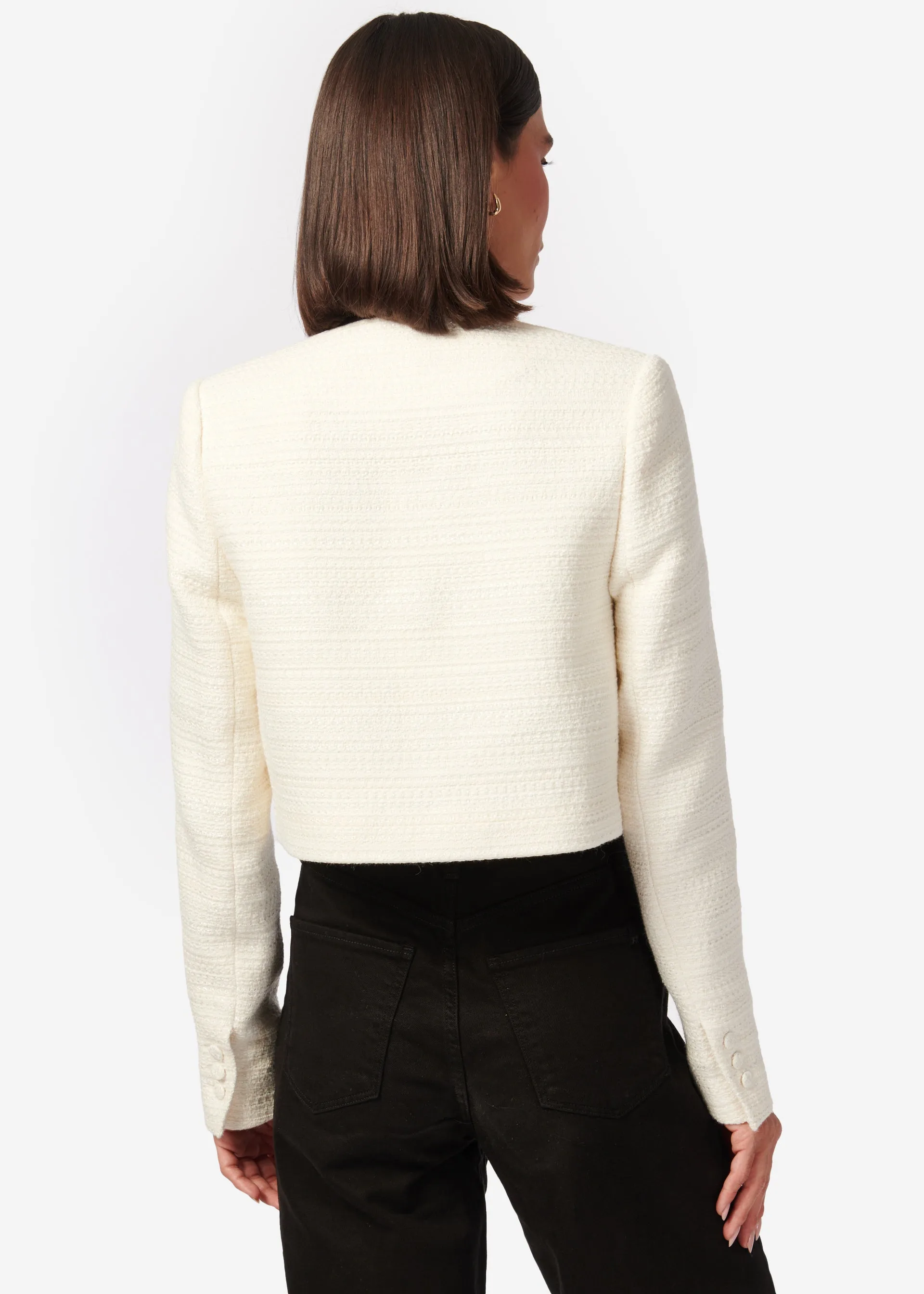 Evangeline Boucle Blazer Cream sold by Cami NYC product image thumbnail 3