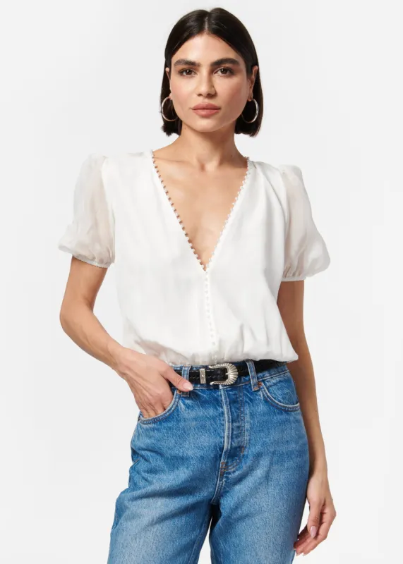 Pia Bodysuit White sold by Cami NYC