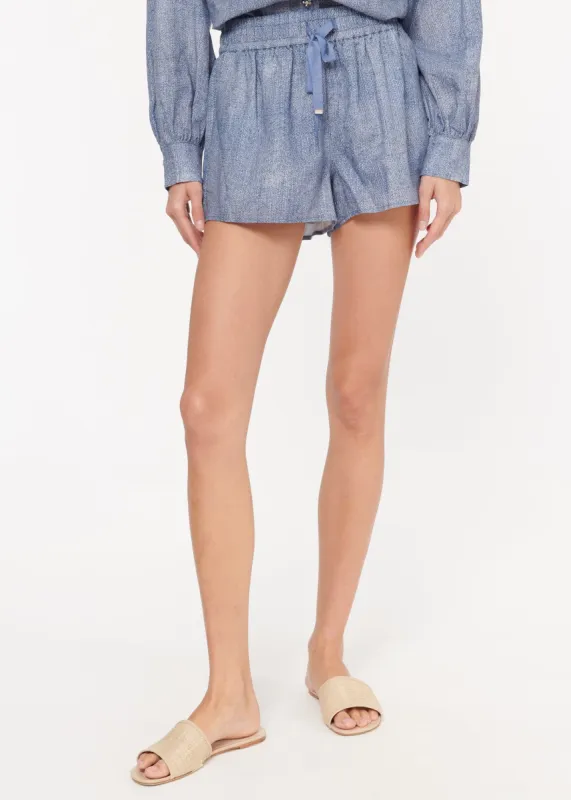 Jillian Linen Short Denim made by CAMI