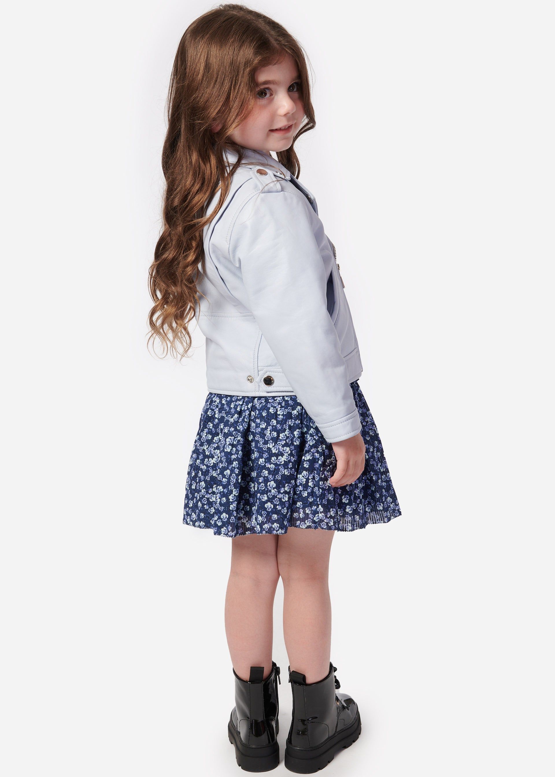 Kids Kali Genuine Leather Jacket Baby Blue sold by Cami NYC product image thumbnail 4