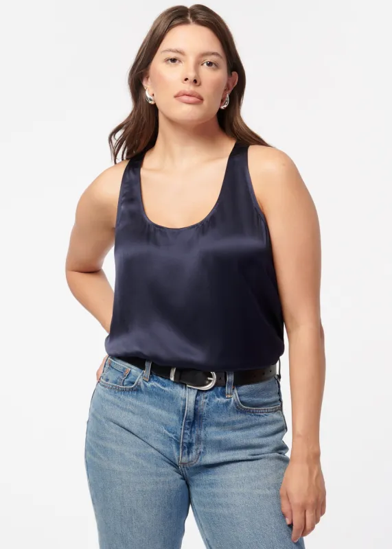 Jane Silk Cami Navy sold by Cami NYC