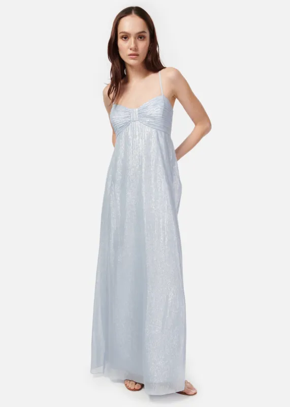Marceline Metallic Chiffon Dress Bluebell sold by Cami NYC