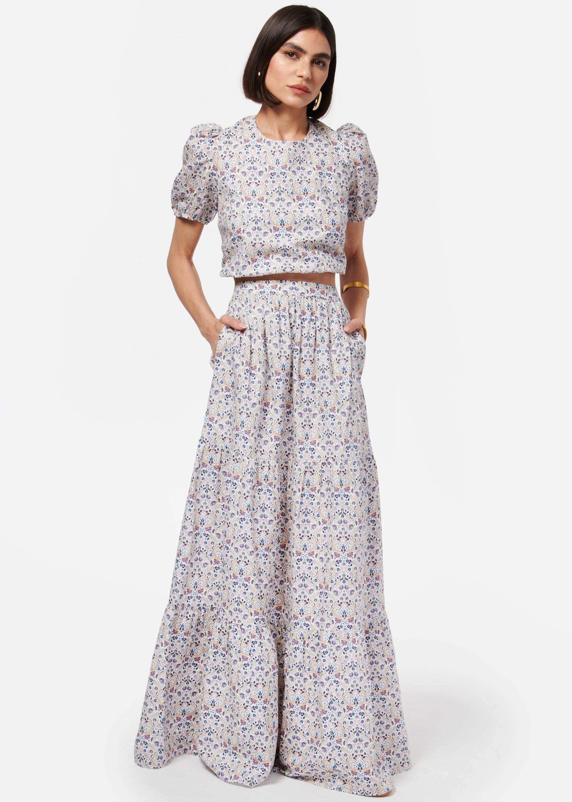 Flor Crop Top Spring Tapestry sold by Cami NYC product image thumbnail 2