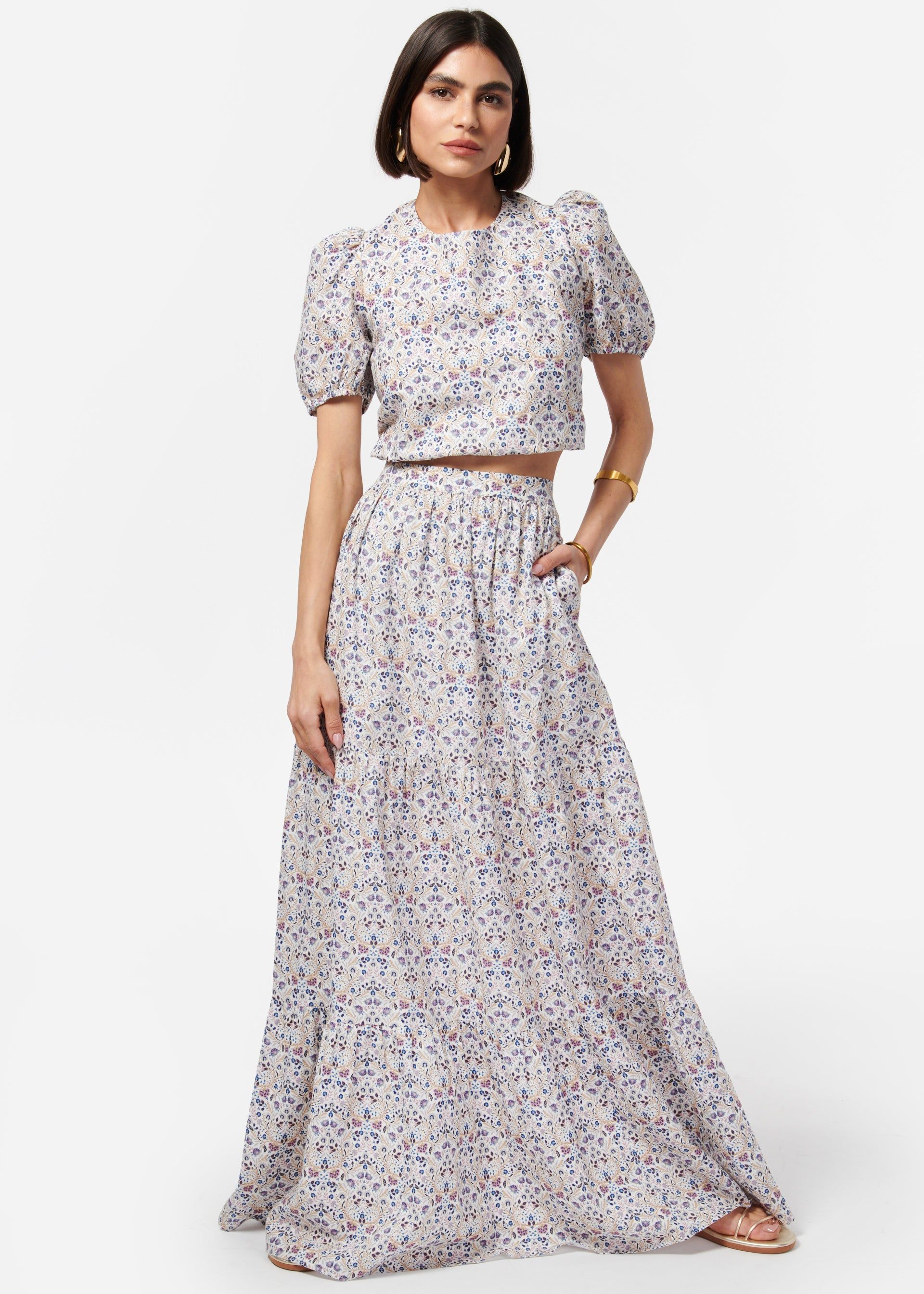 Flor Crop Top Spring Tapestry sold by Cami NYC product image thumbnail 4