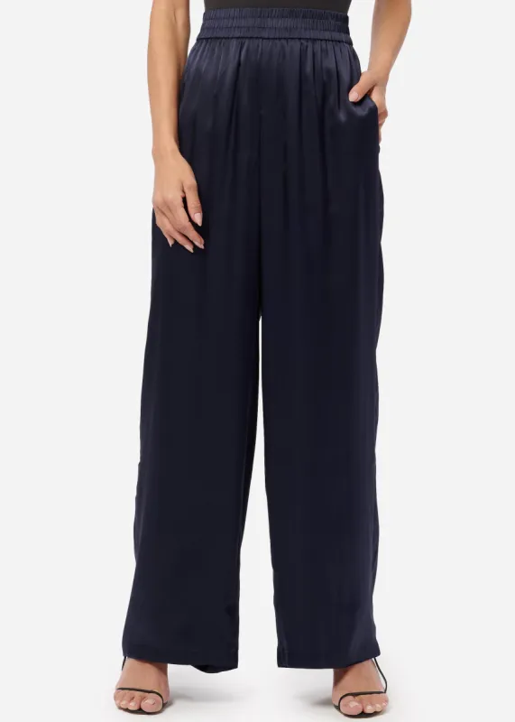 Bleecker Silk Pant Navy sold by Cami NYC
