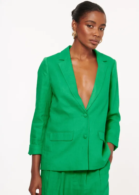 Owen Linen Blazer Palm sold by Cami NYC