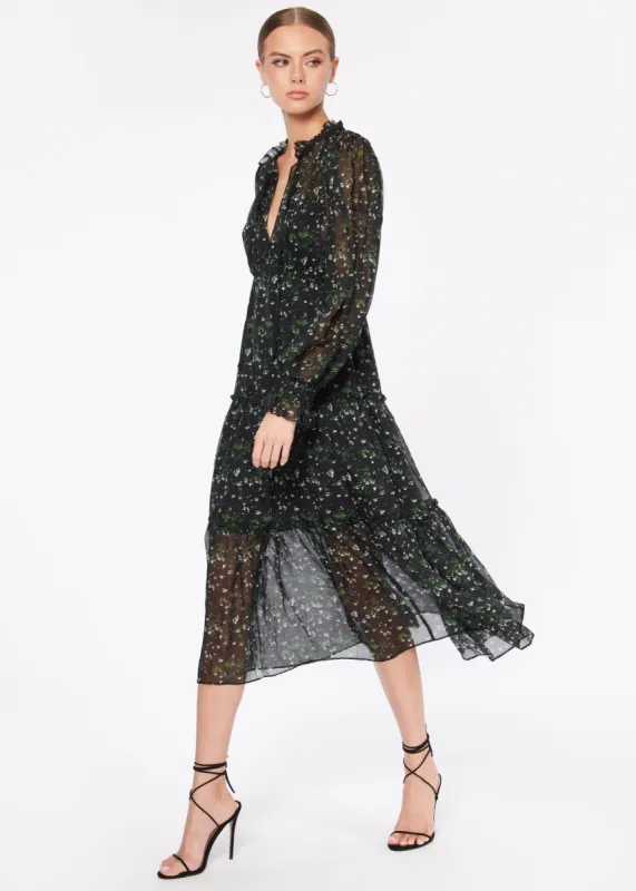 Tamra Dress Winter Floral sold by Cami NYC