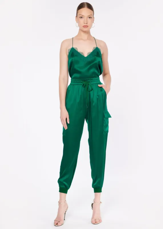 Racer Charmeuse Cami Spruce sold by Cami NYC