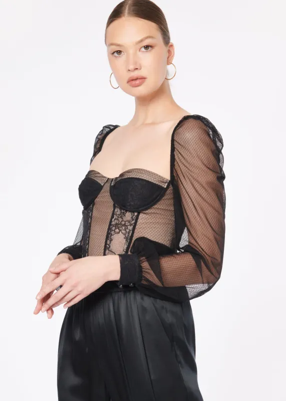 Lilith Bodysuit Black sold by Cami NYC