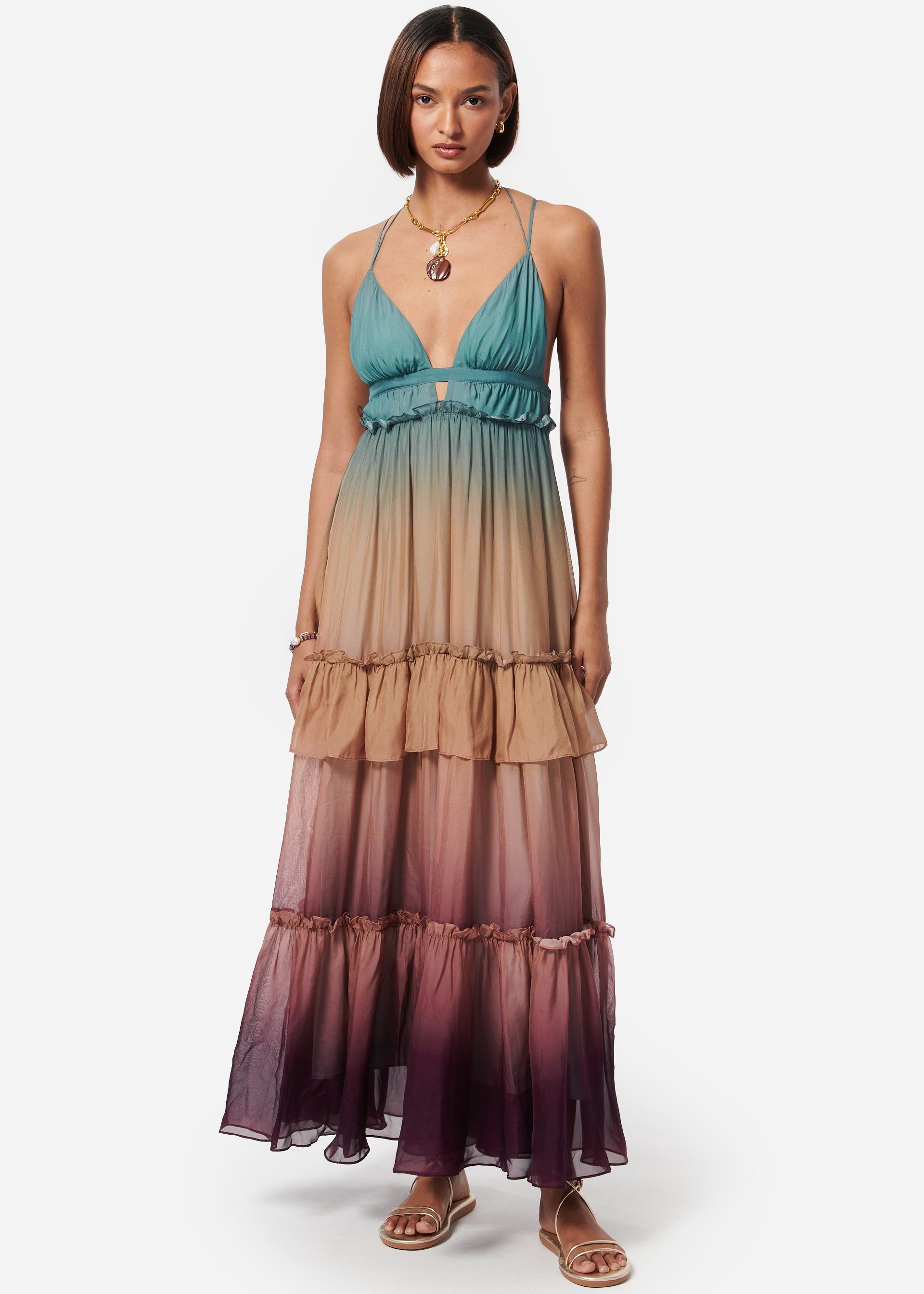 Doris Chiffon Dress Solstice Ombre sold by Cami NYC product image thumbnail 3