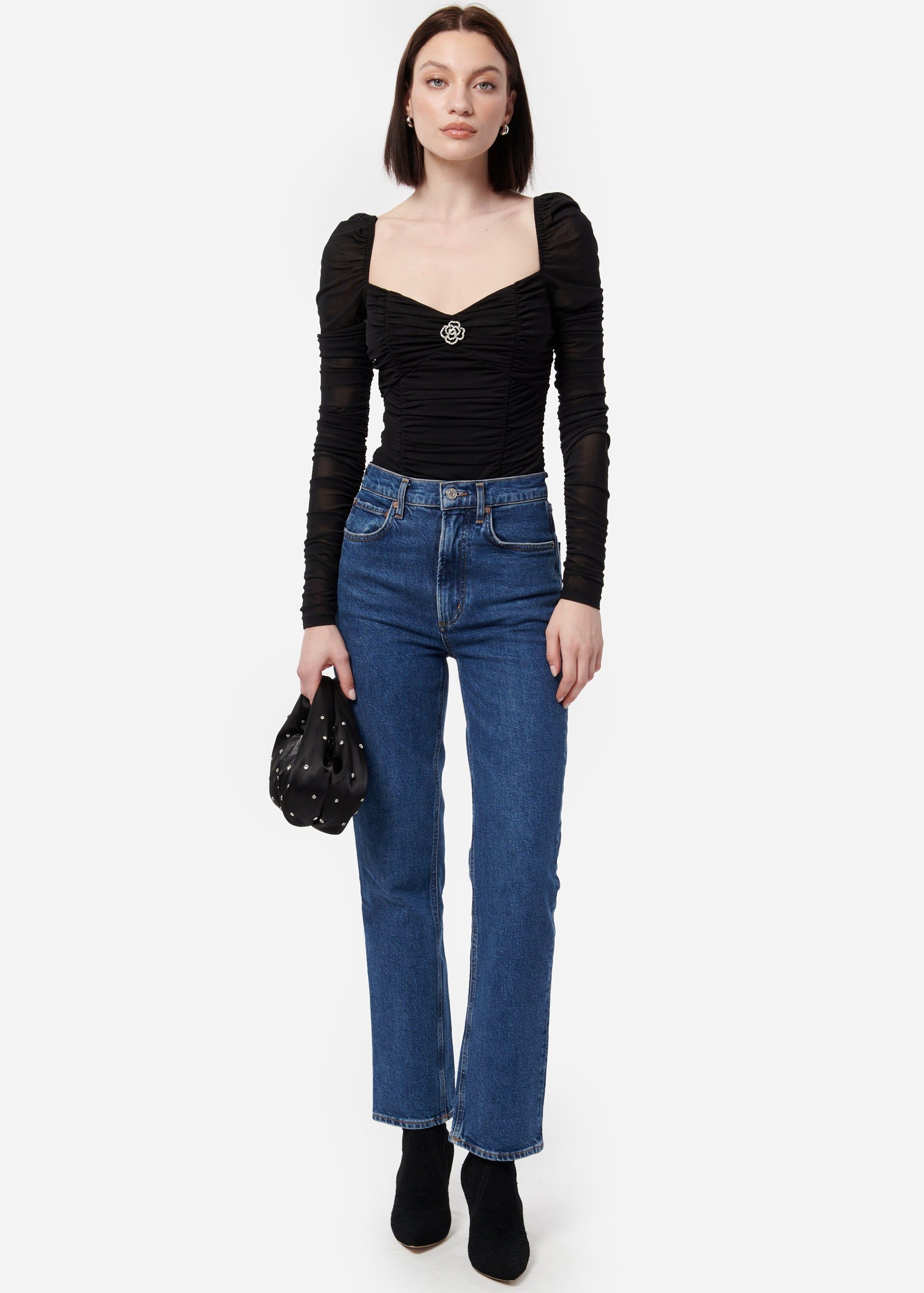 Bettina Crystal Bodysuit Black sold by Cami NYC product image thumbnail 2