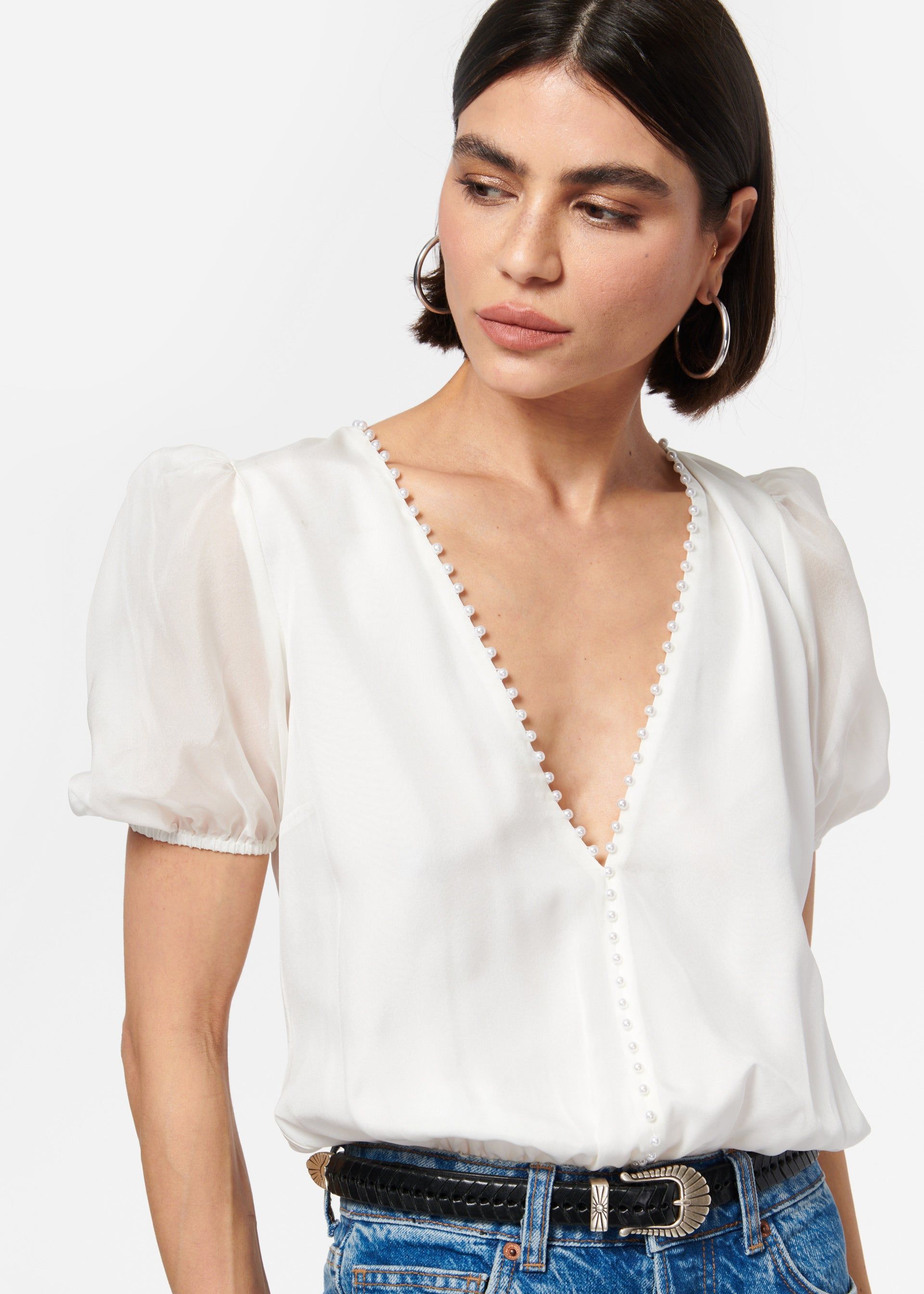 Pia Bodysuit White sold by Cami NYC product image thumbnail 4