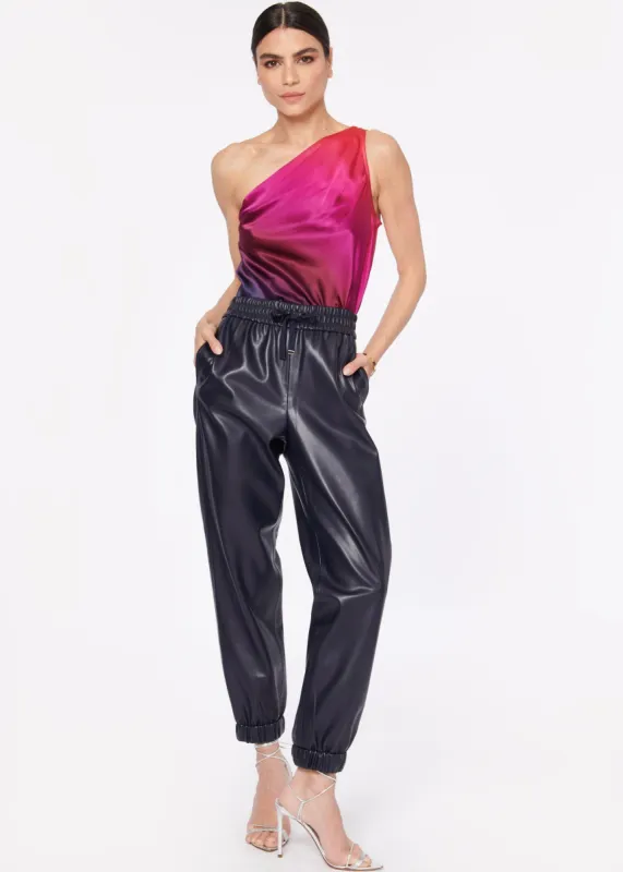 Dalton Vegan Leather Pant Navy made by CAMI