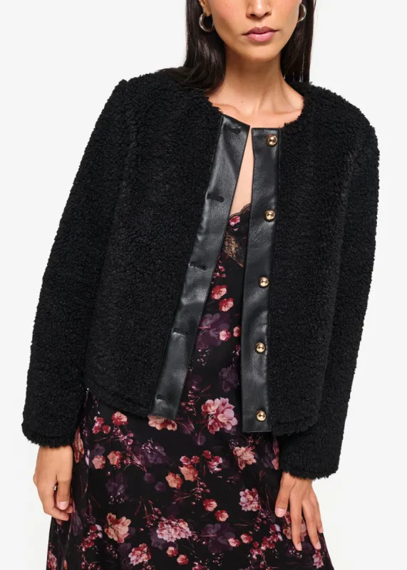 Pavan Sherpa Jacket Black sold by Cami NYC