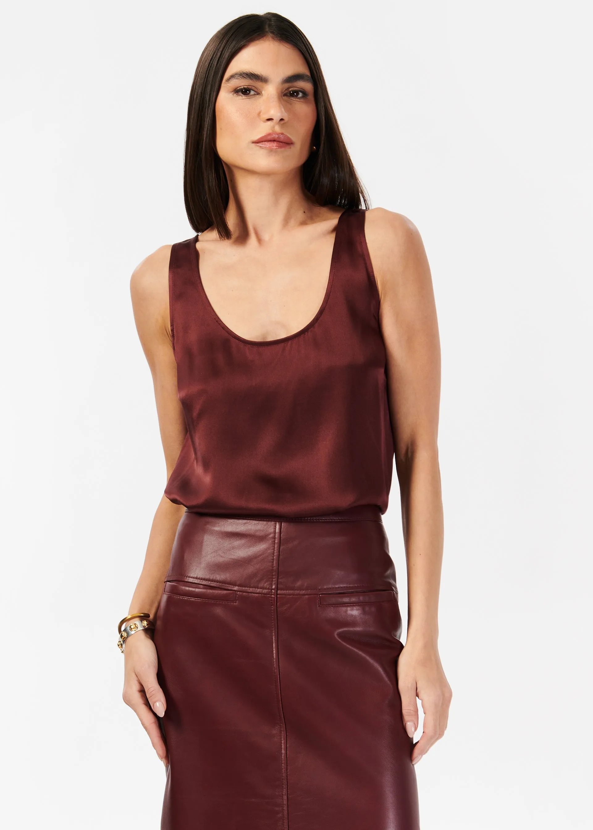Nilou Camisole Cranberry sold by Cami NYC
