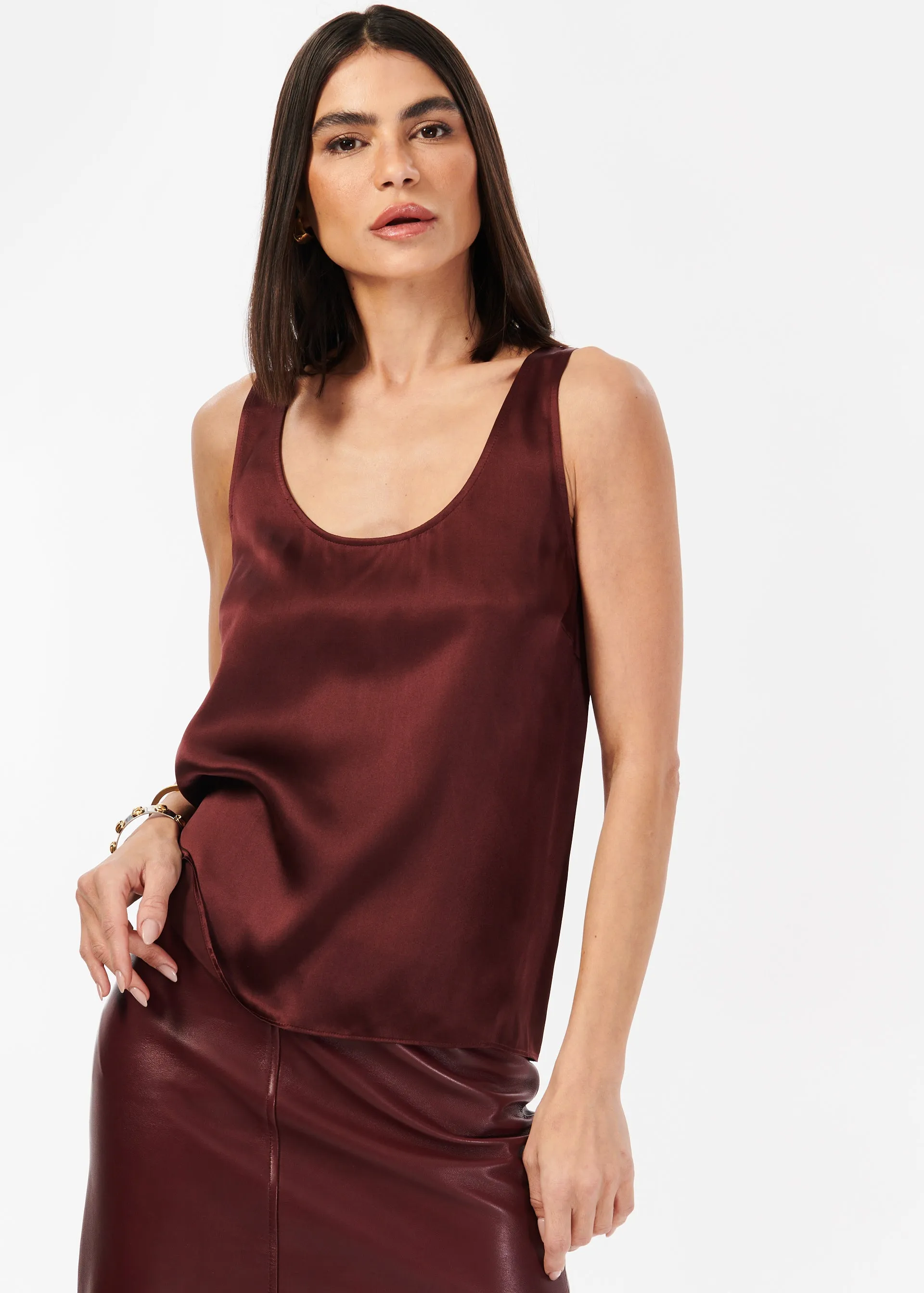 Nilou Camisole Cranberry sold by Cami NYC product image thumbnail 3