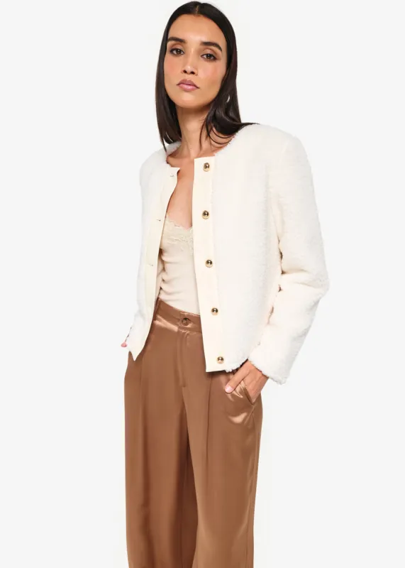 Pavan Sherpa Jacket Ecru sold by Cami NYC