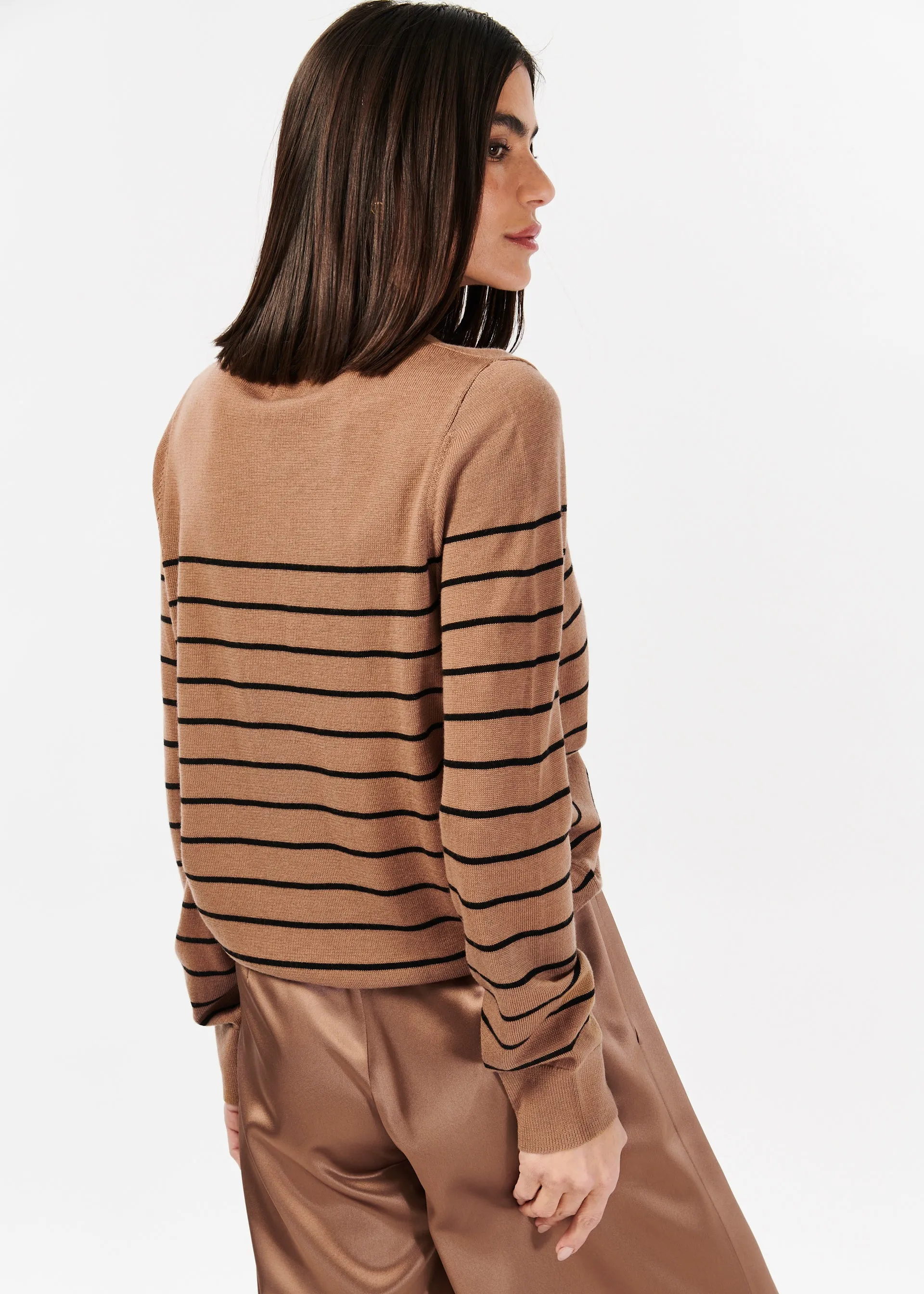 Lucinda Sweater Nutshell Stripe sold by Cami NYC product image thumbnail 4