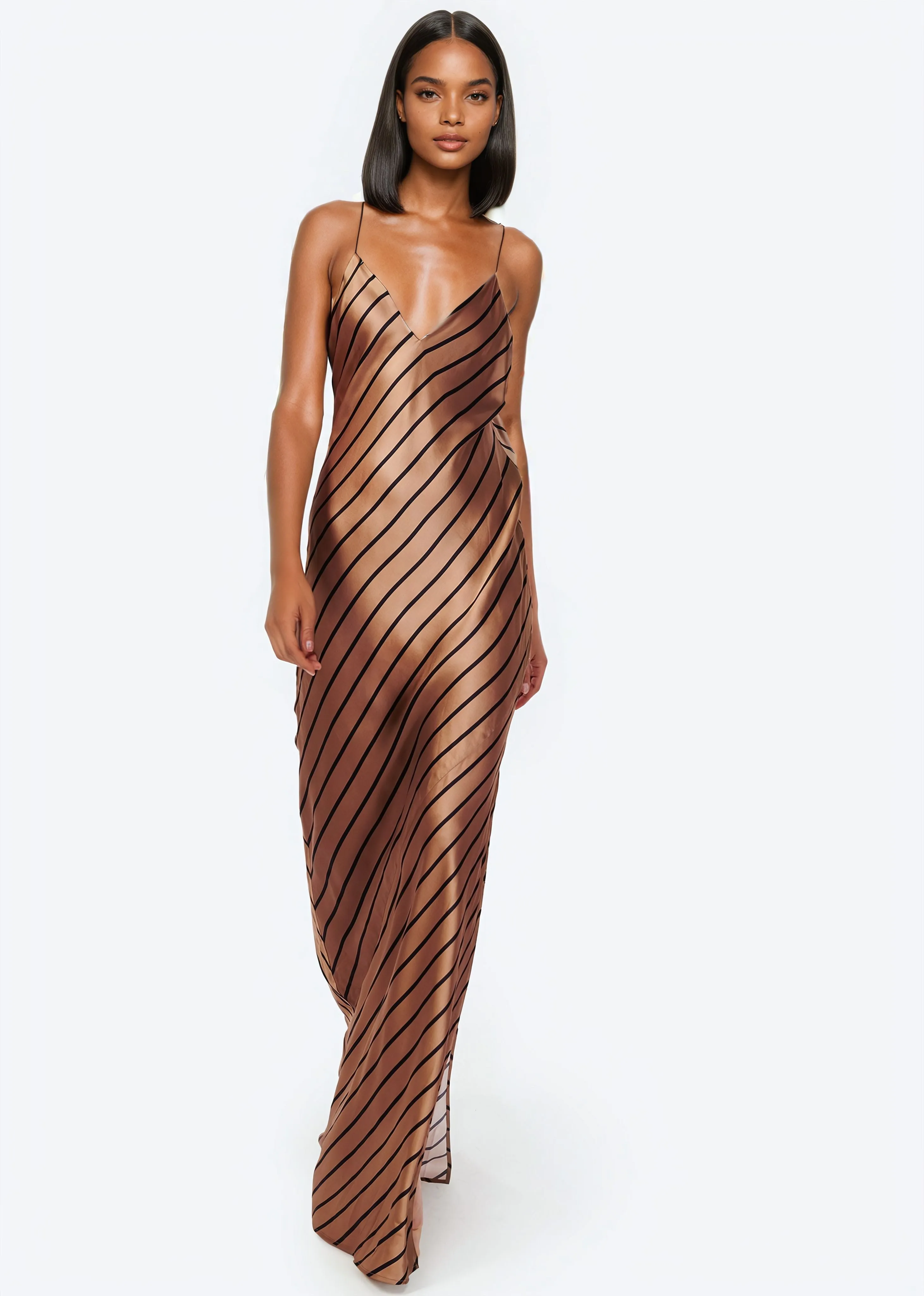 Raven Gown Nutshell Stripe sold by Cami NYC product image thumbnail 2