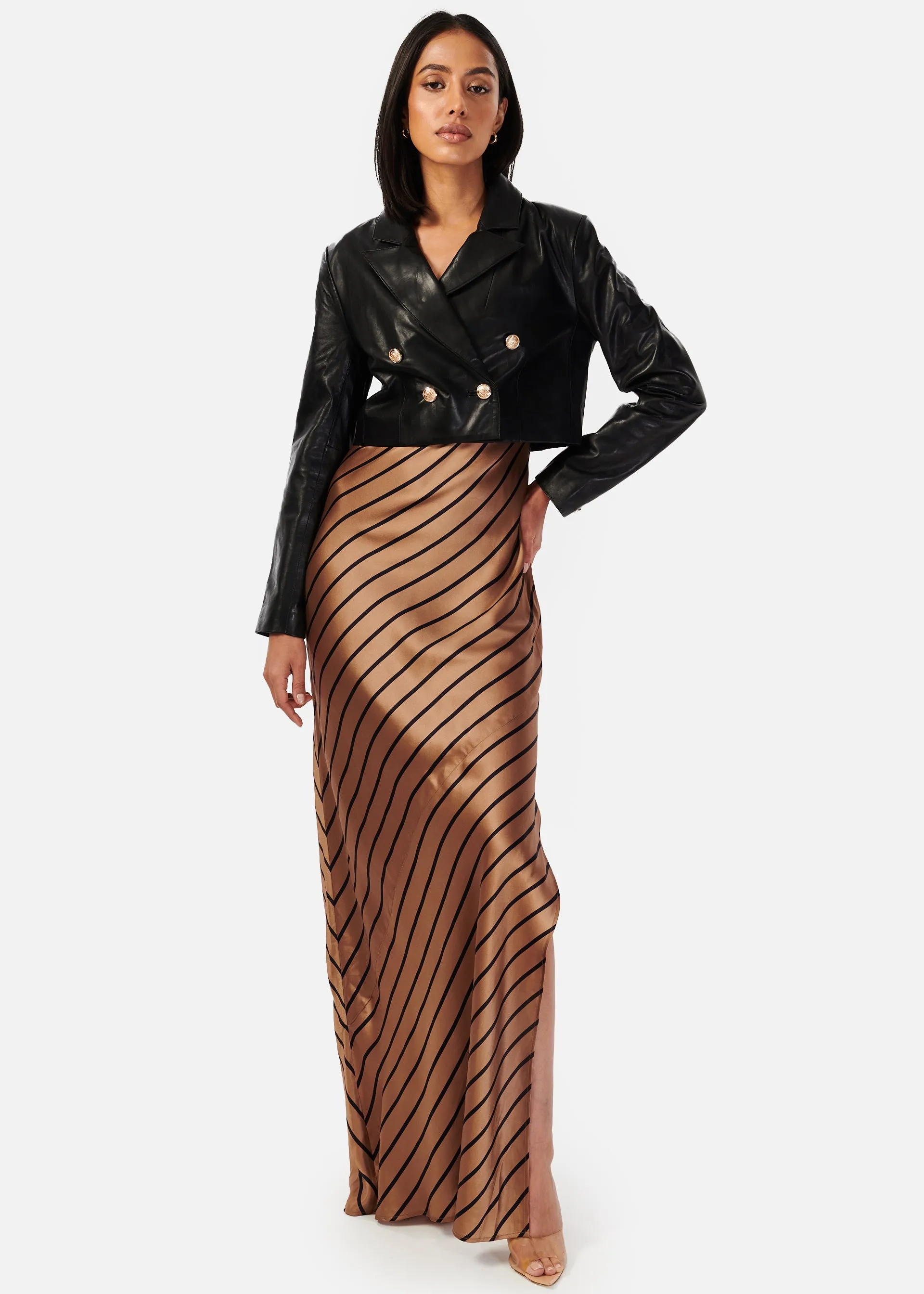 Boa Genuine Leather Cropped Jacket Black sold by Cami NYC product image thumbnail 2