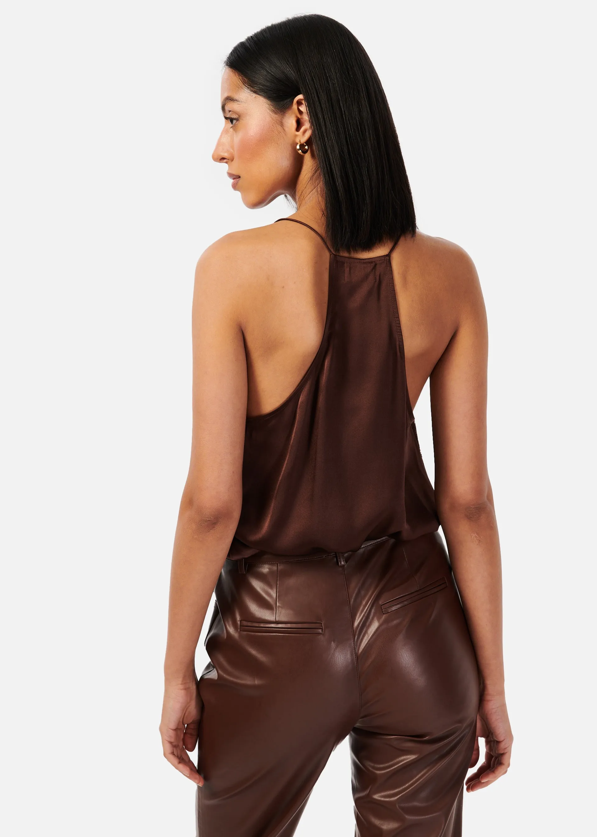 Racer Charmeuse Camisole Java sold by Cami NYC product image thumbnail 4