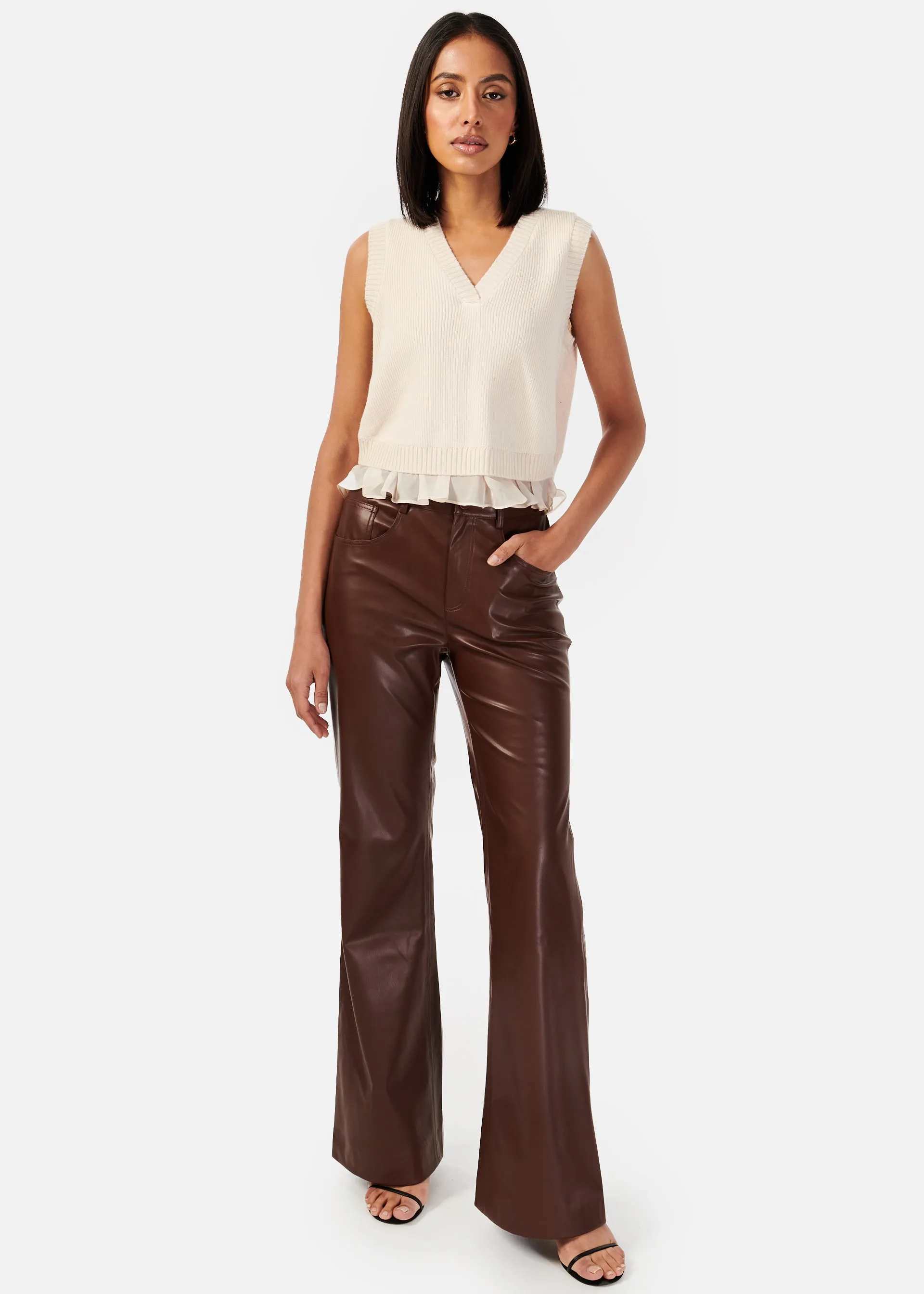 Zenobia Vegan Leather Pant Java sold by Cami NYC product image thumbnail 2