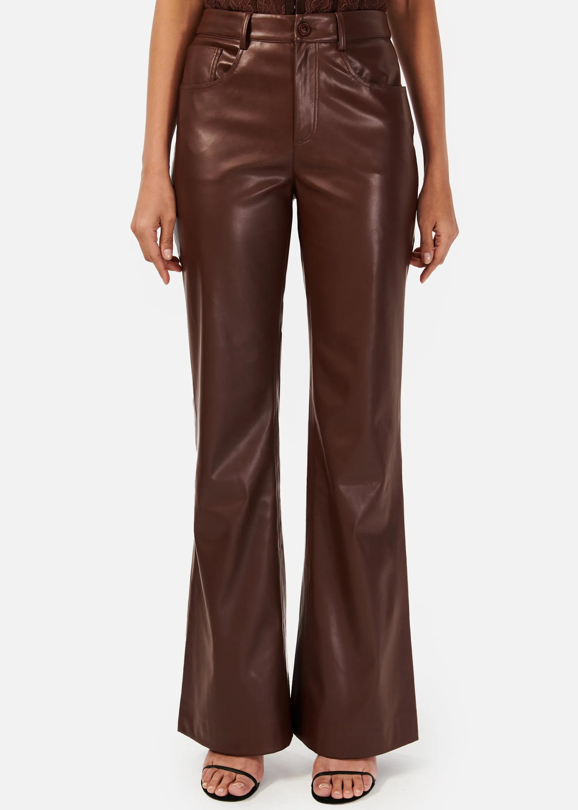 Zenobia Vegan Leather Pant Java sold by Cami NYC