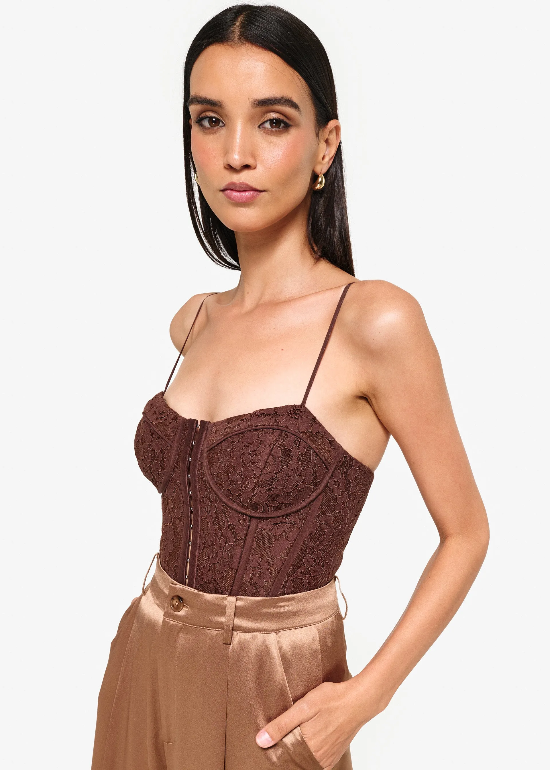 Arlette Corset Bodysuit Java sold by Cami NYC product image thumbnail 3