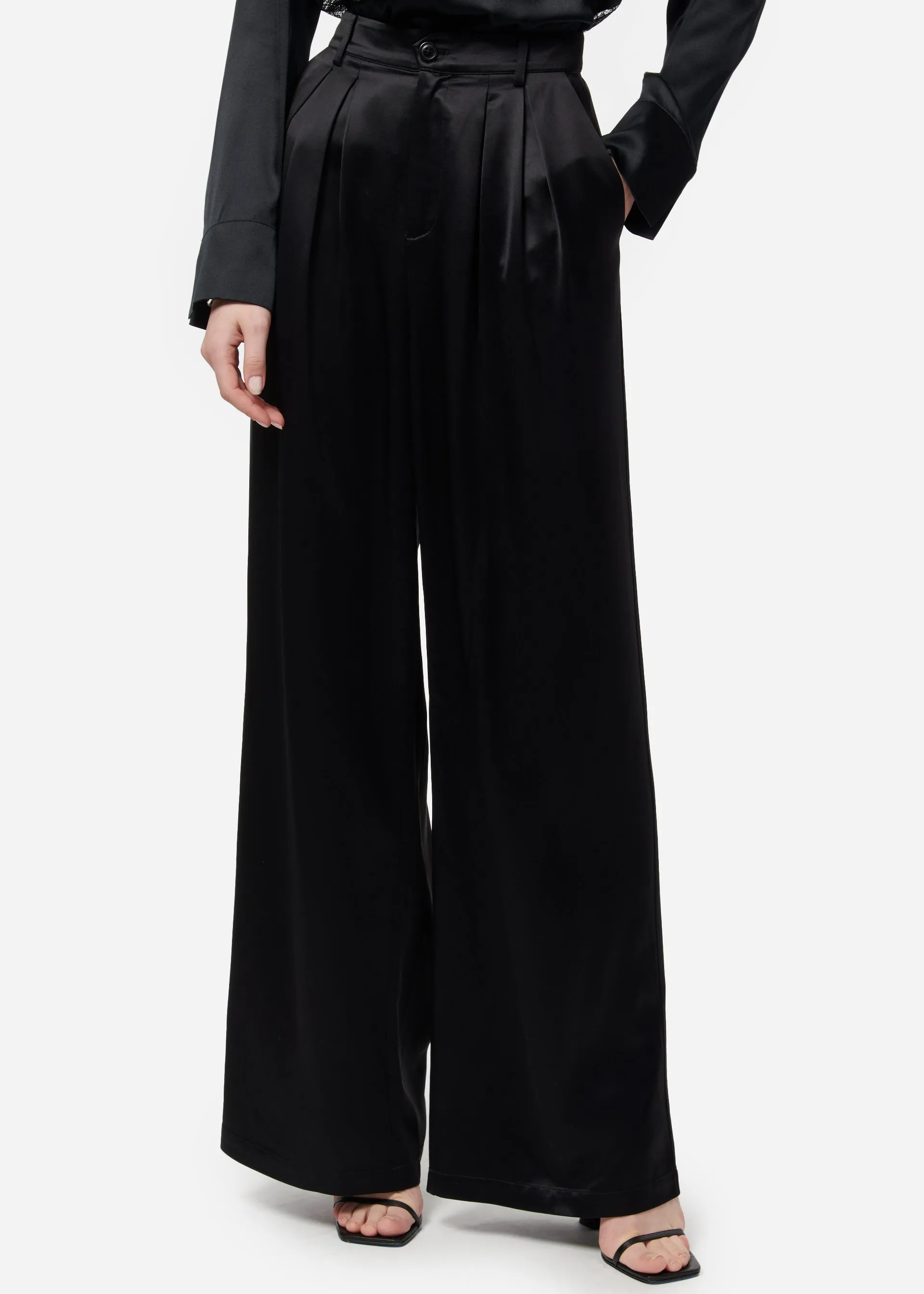 Davina Wide Leg Pant Black sold by CAMI