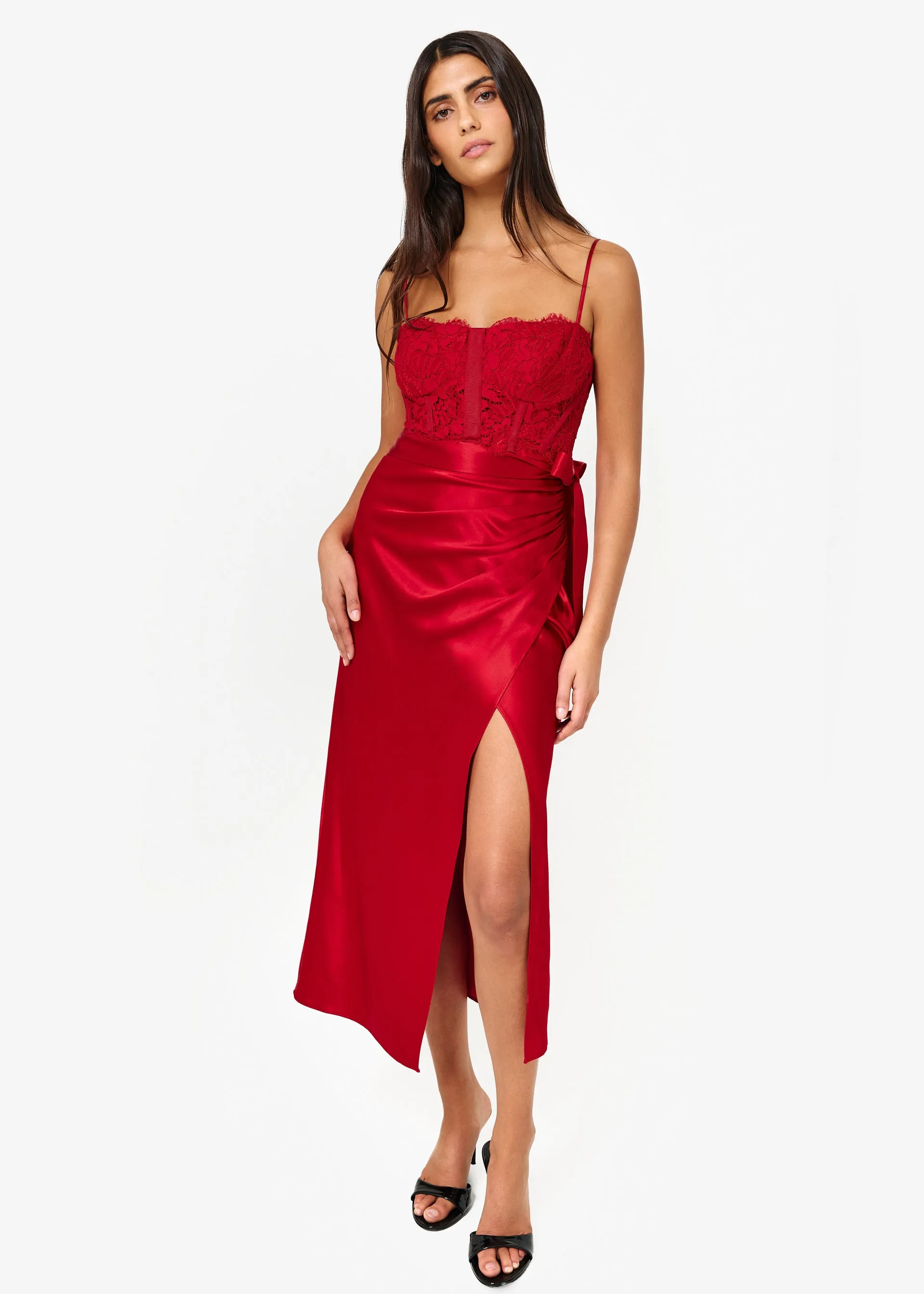 Tricia Corset Dress Cardinal sold by CAMI
