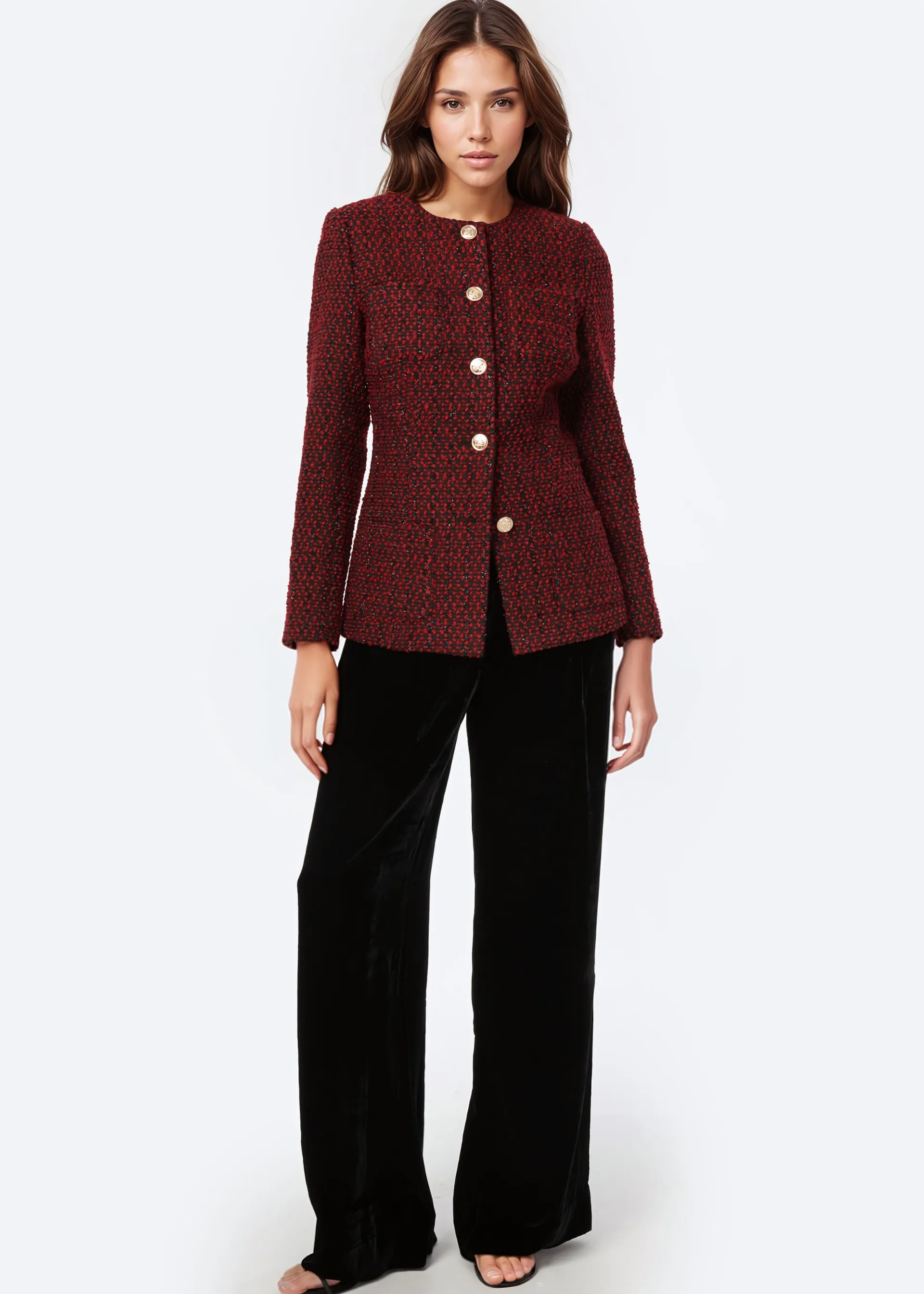Wrenley Metallic Tweed Jacket Red Tweed sold by CAMI product image thumbnail 2
