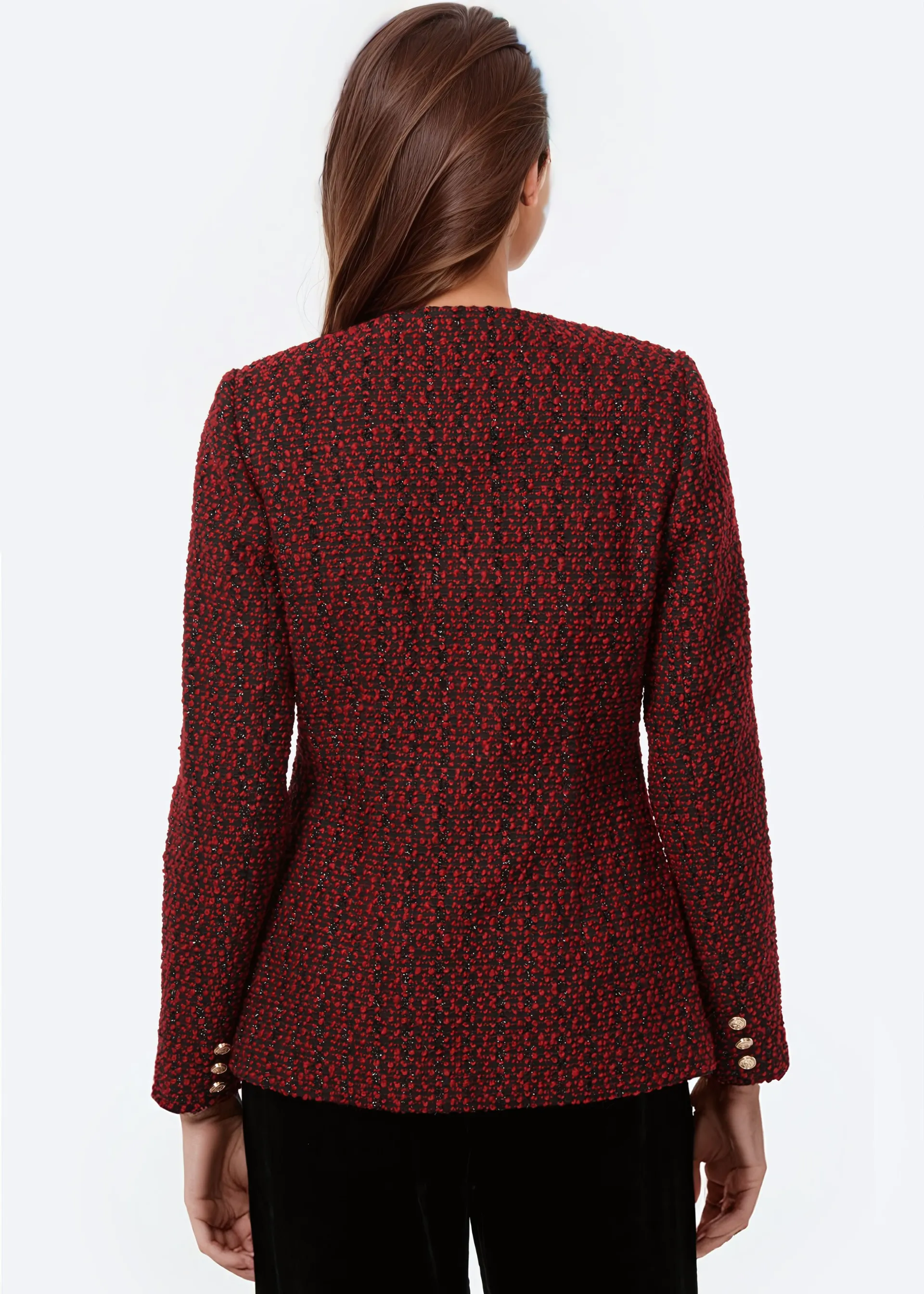 Wrenley Metallic Tweed Jacket Red Tweed sold by CAMI product image thumbnail 4