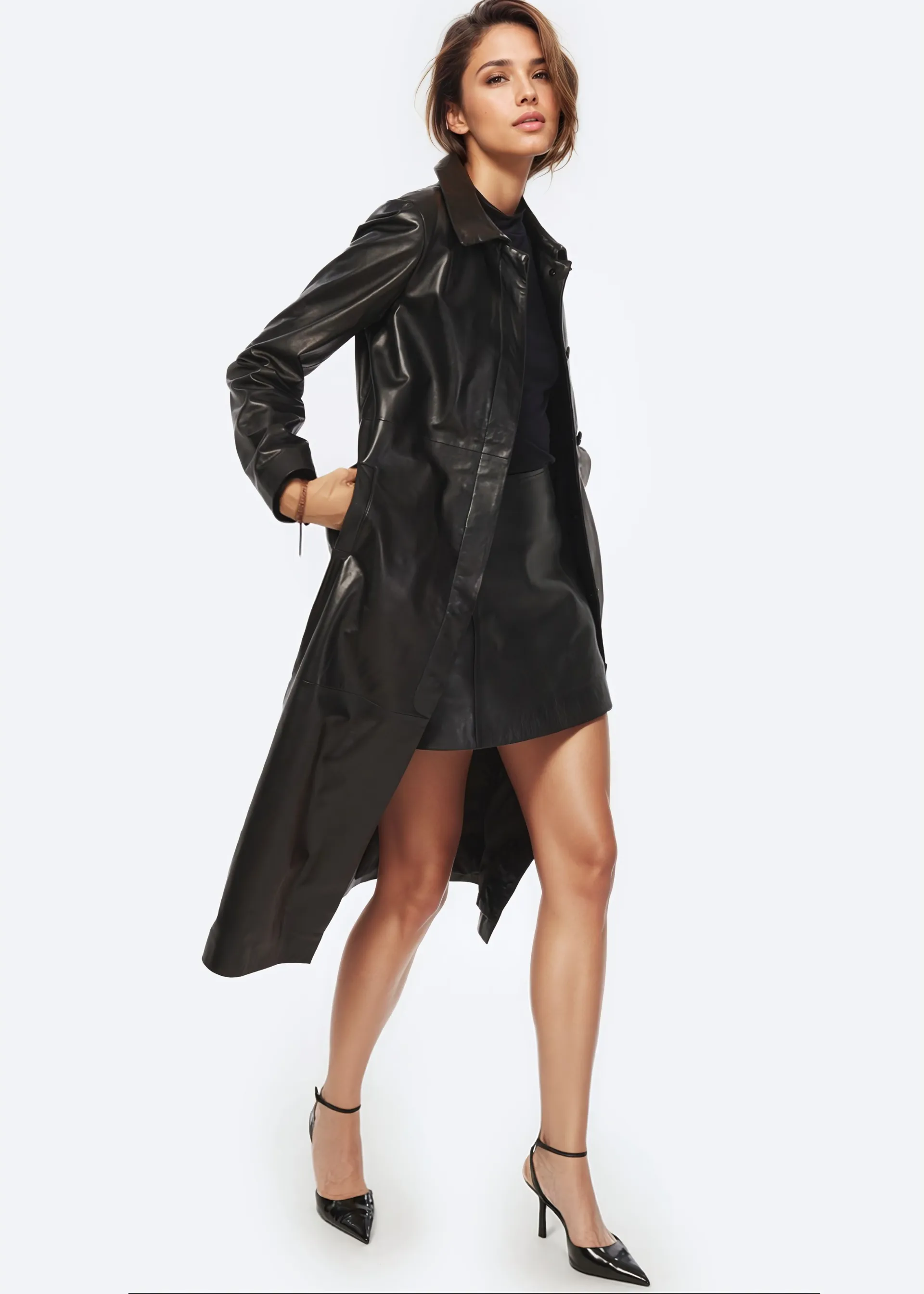 Eddie Genuine Leather Coat Black sold by Cami NYC product image thumbnail 3