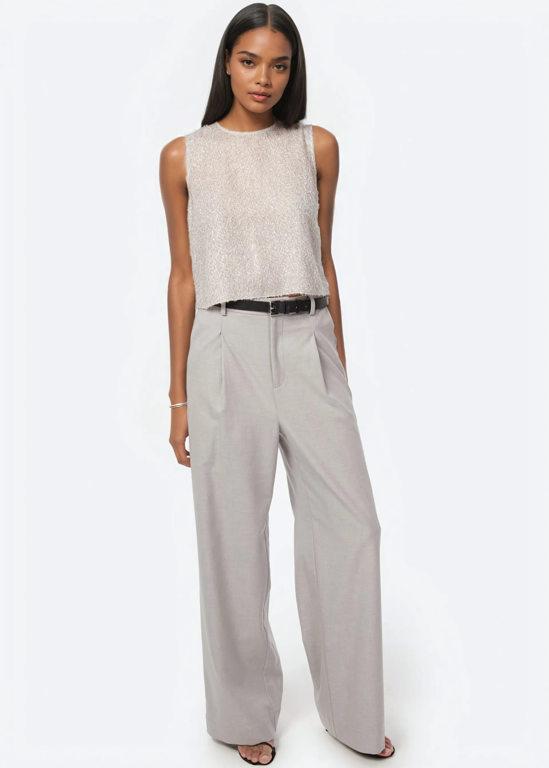 Romilly Metallic Chiffon Cropped Top Haze sold by Cami NYC product image thumbnail 2
