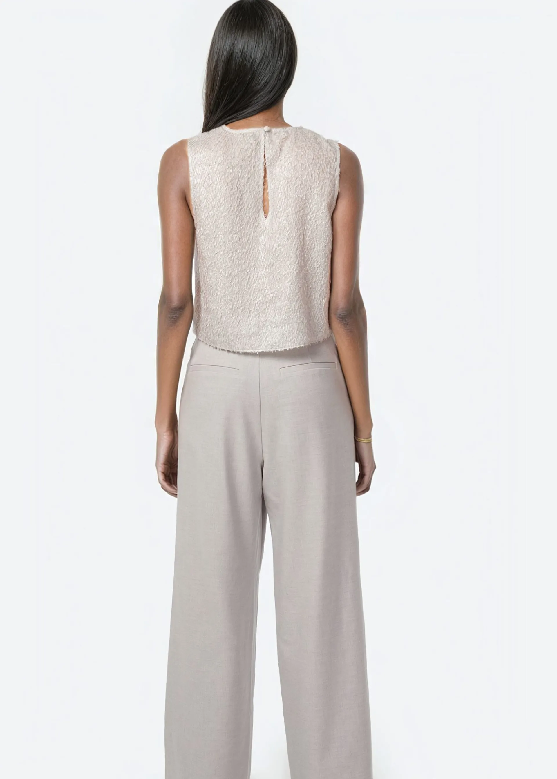 Romilly Metallic Chiffon Cropped Top Haze sold by Cami NYC product image thumbnail 3