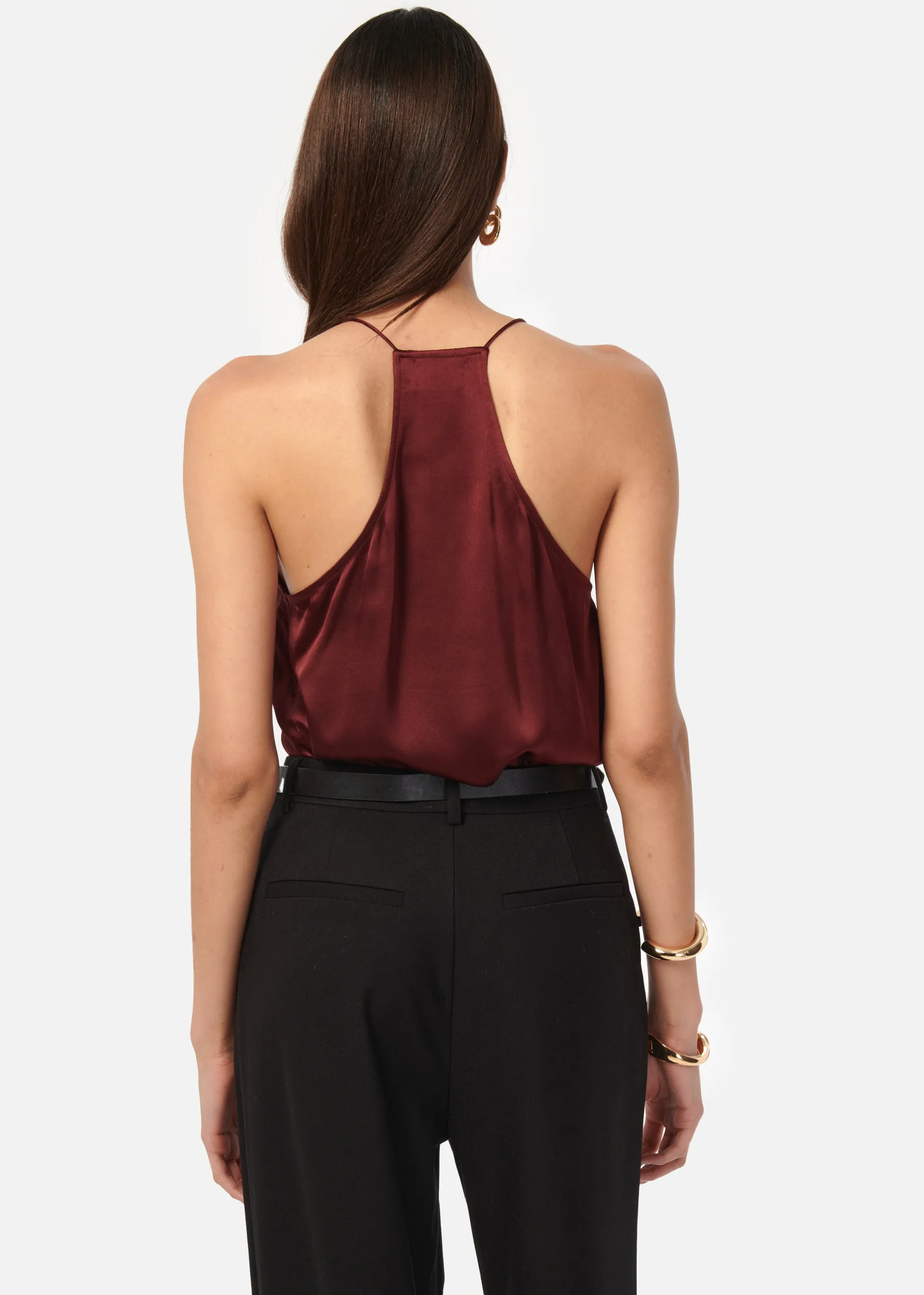 Racer Charmeuse Camisole Syrah sold by Cami NYC product image thumbnail 3