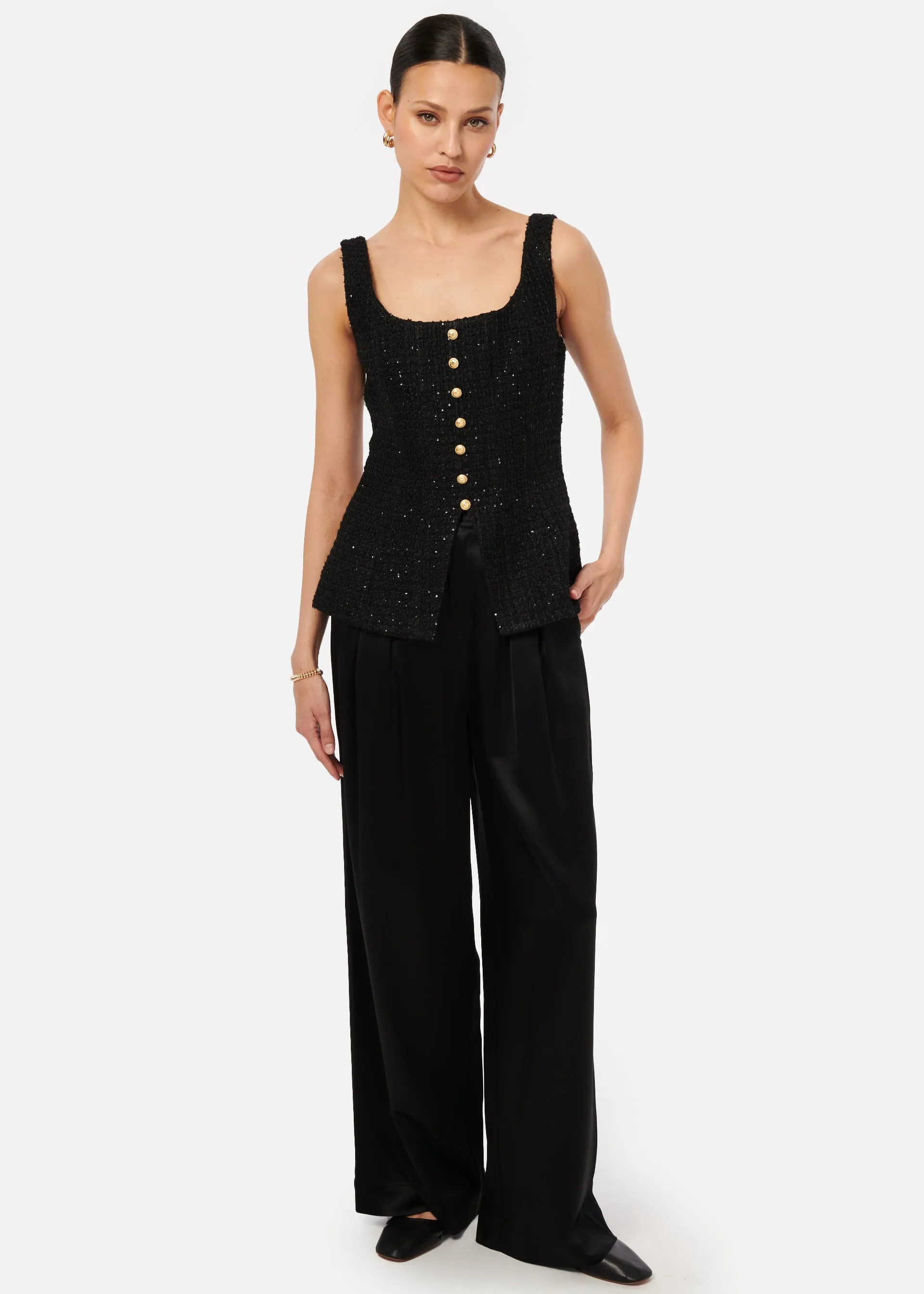 Rosita Sequin Tweed Top Black sold by CAMI product image thumbnail 3