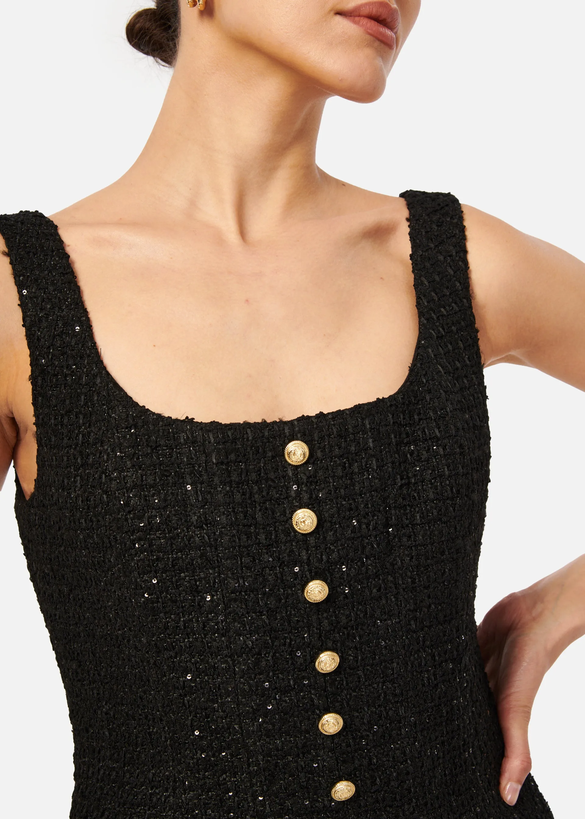 Rosita Sequin Tweed Top Black sold by CAMI product image thumbnail 2