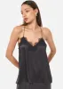 Racer Charmeuse Camisole Graphite sold by Cami NYC