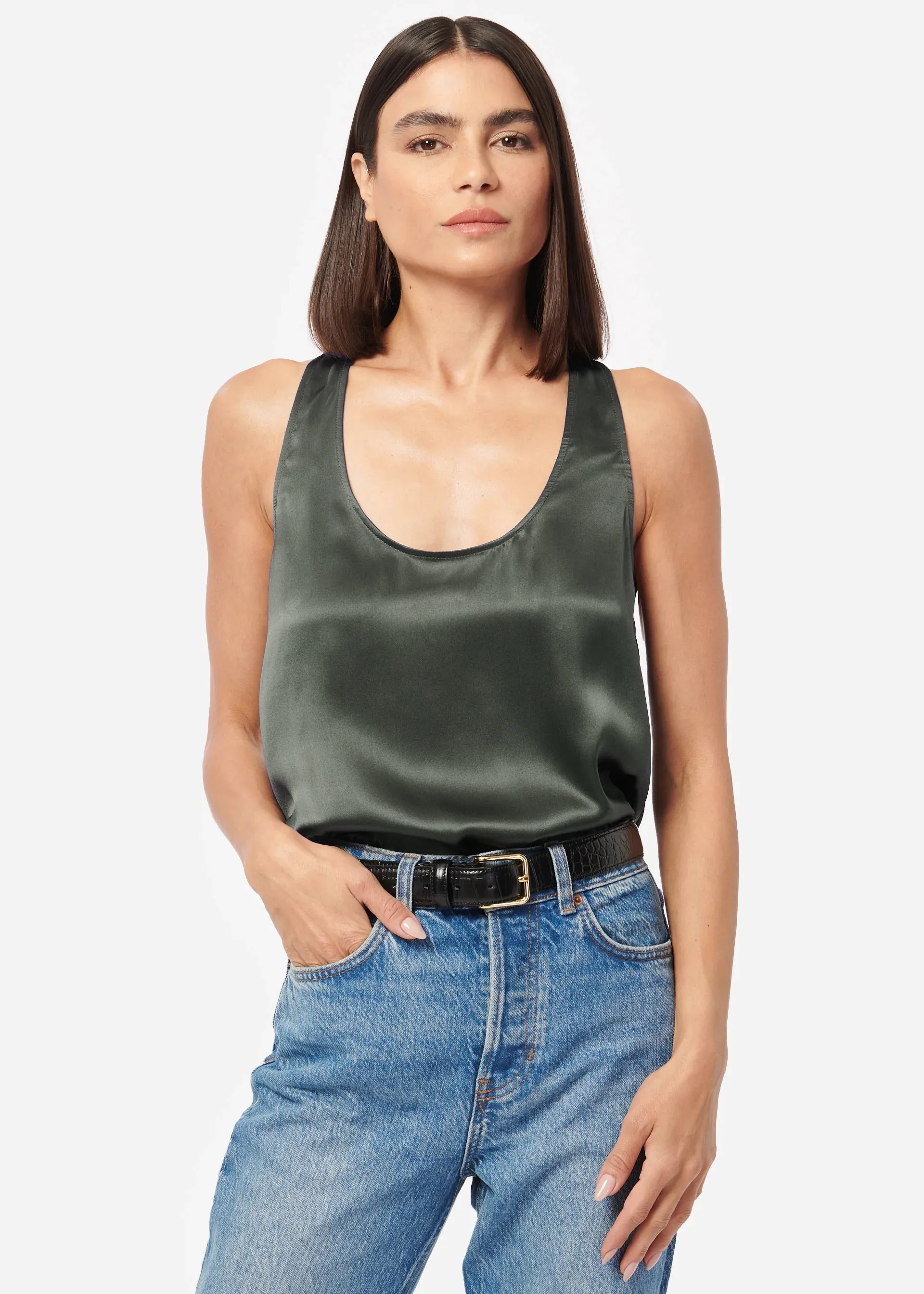 Jane Silk Cami Thyme sold by Cami NYC