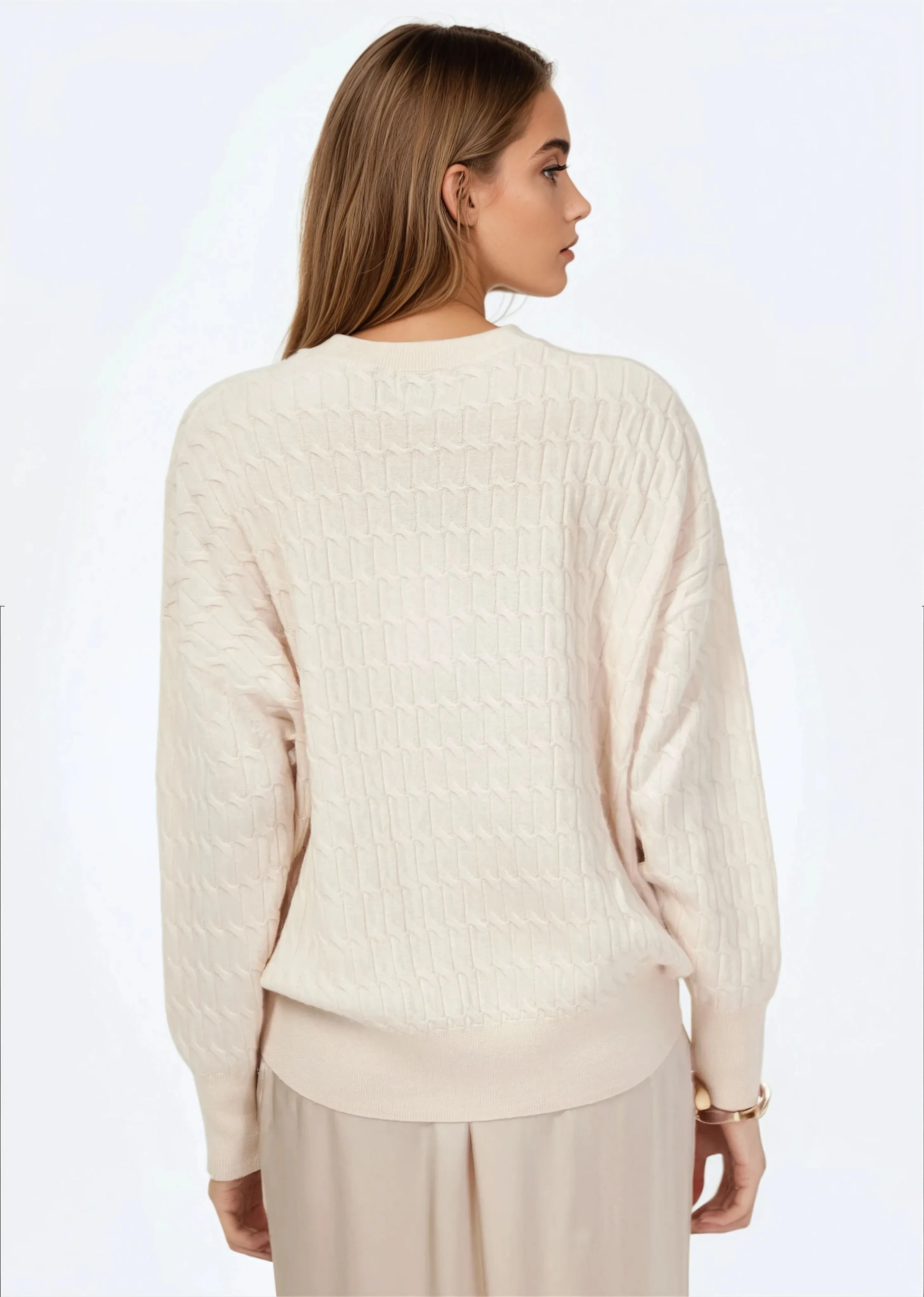 Giana Cable Knit Sweater Cannoli sold by Cami NYC product image thumbnail 3