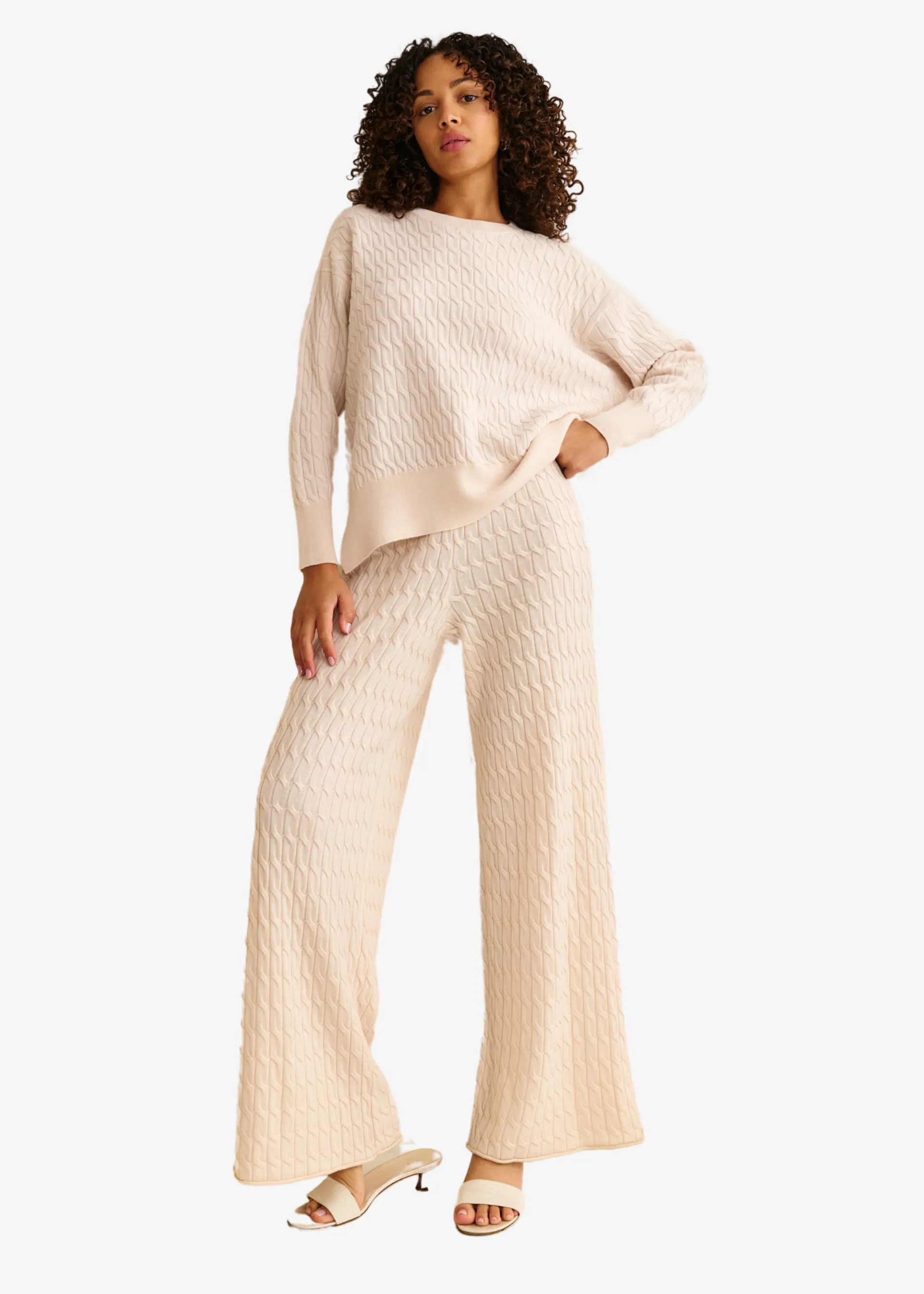 Onur Cable Knit Pant Cannoli sold by Cami NYC product image thumbnail 3