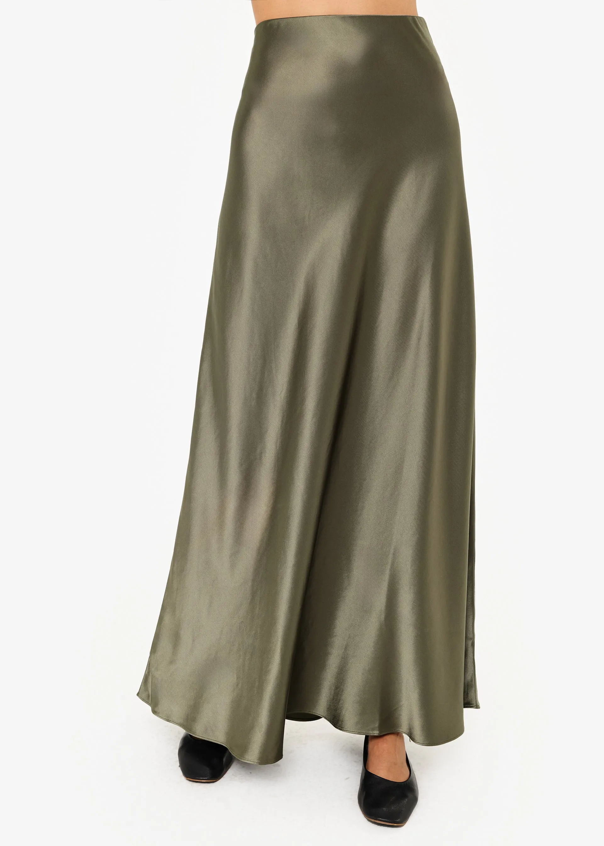 Prue Skirt Basil sold by Cami NYC