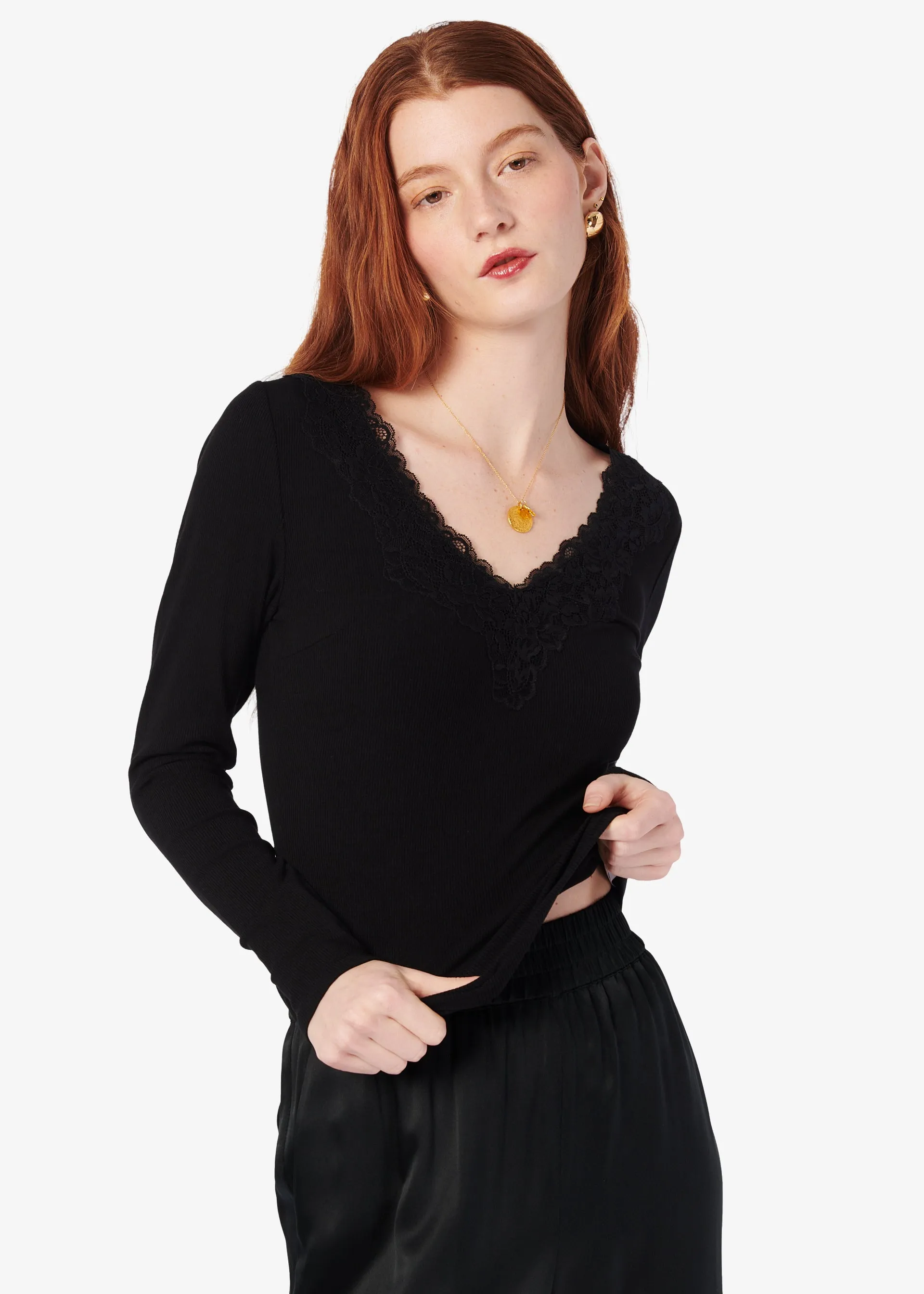 Rooney Rib Knit Top Black sold by CAMI product image thumbnail 3