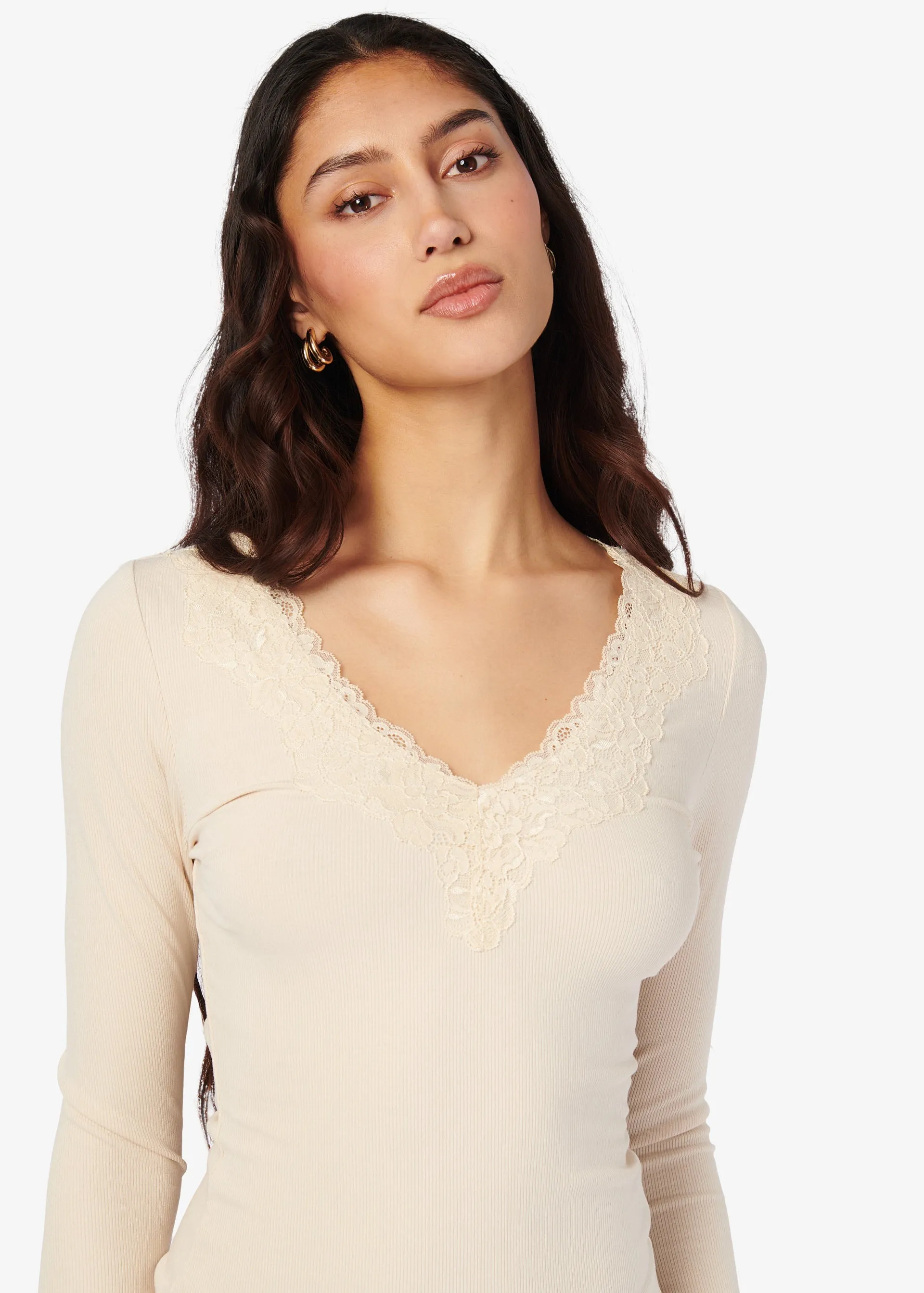 Rooney Rib Knit Top Bone sold by CAMI product image thumbnail 2