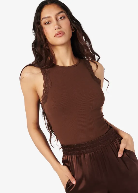 Rian Rib Knit Tank Malt sold by Cami NYC