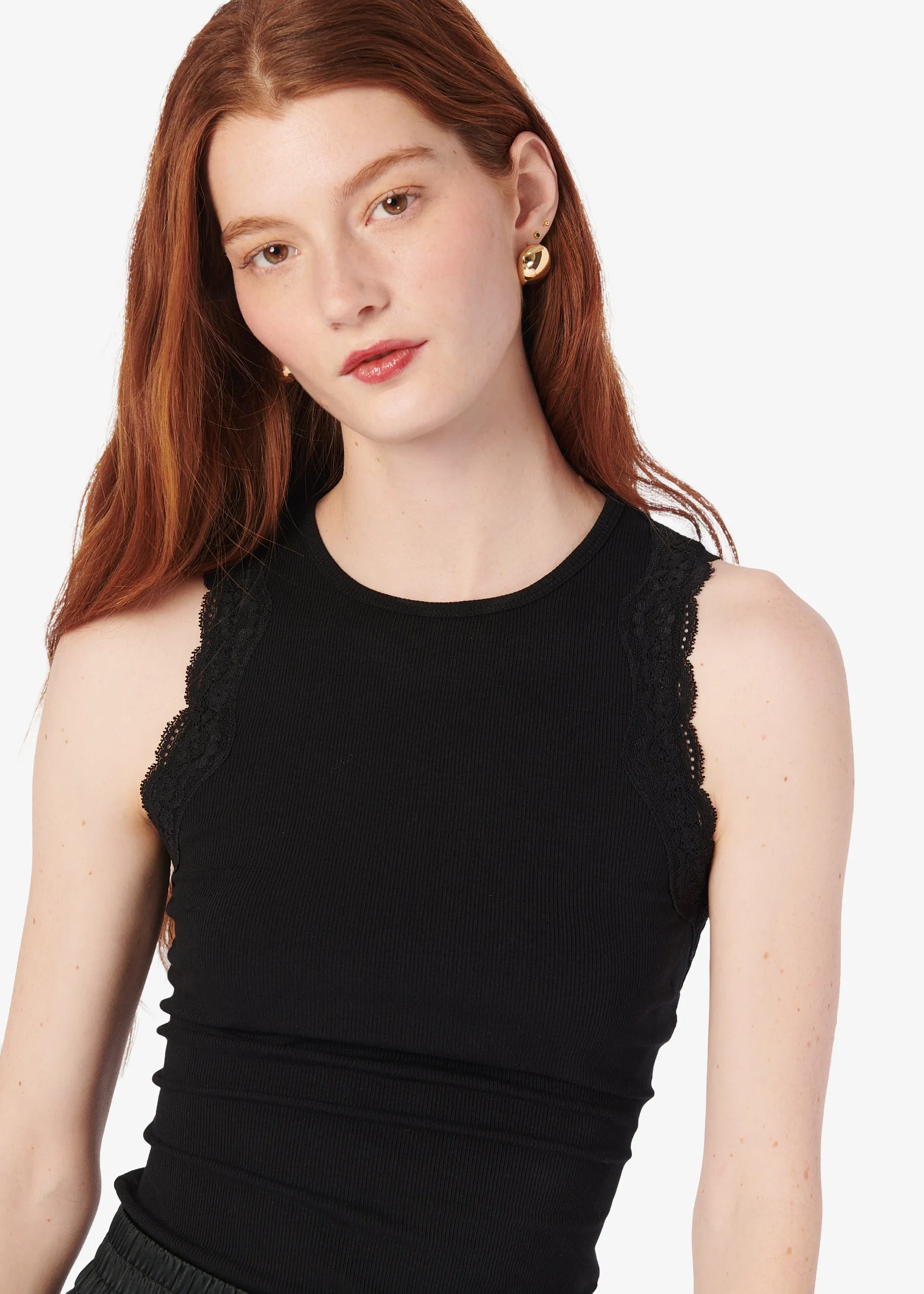 Rian Rib Knit Tank Black sold by Cami NYC product image thumbnail 2