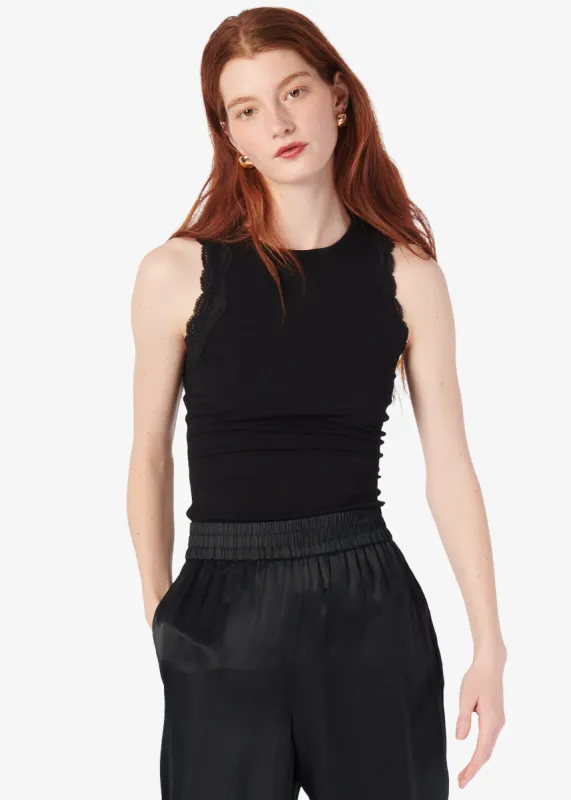 Rian Rib Knit Tank Black sold by Cami NYC